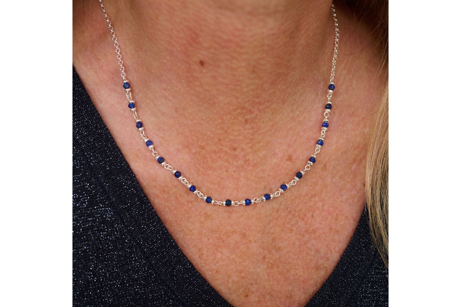 Panacea Lapis Silver Gemstone Necklace