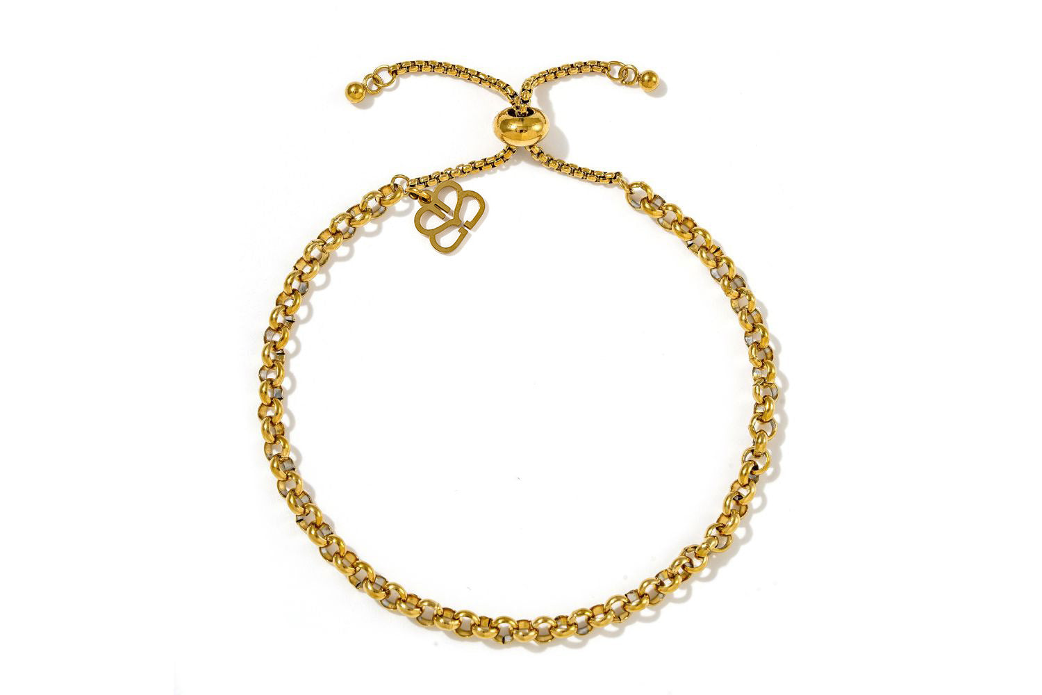 Persephone Rolo Gold Chain Slider Bracelet