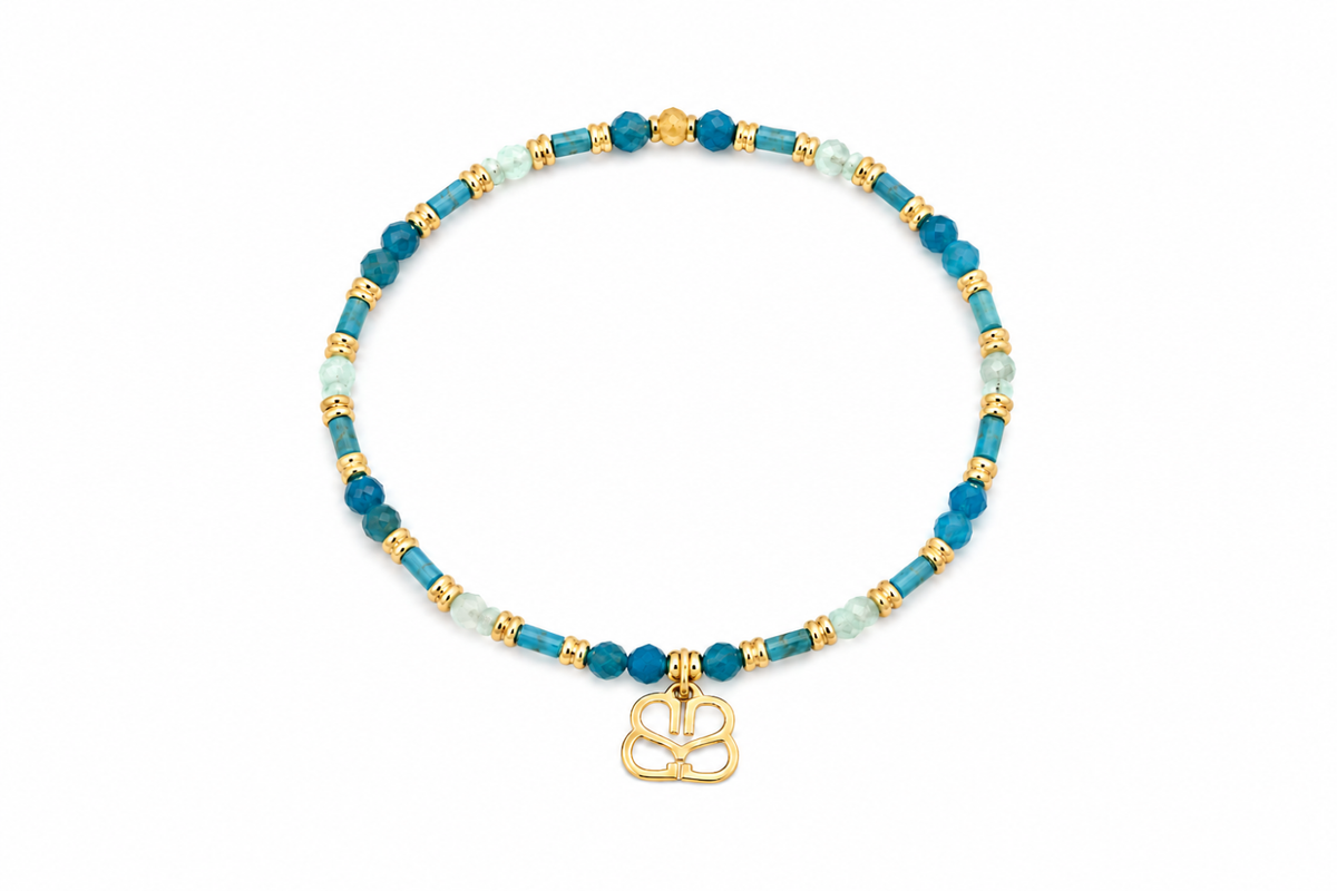 Ren Apatite Gold Gemstone Stretch Bracelet