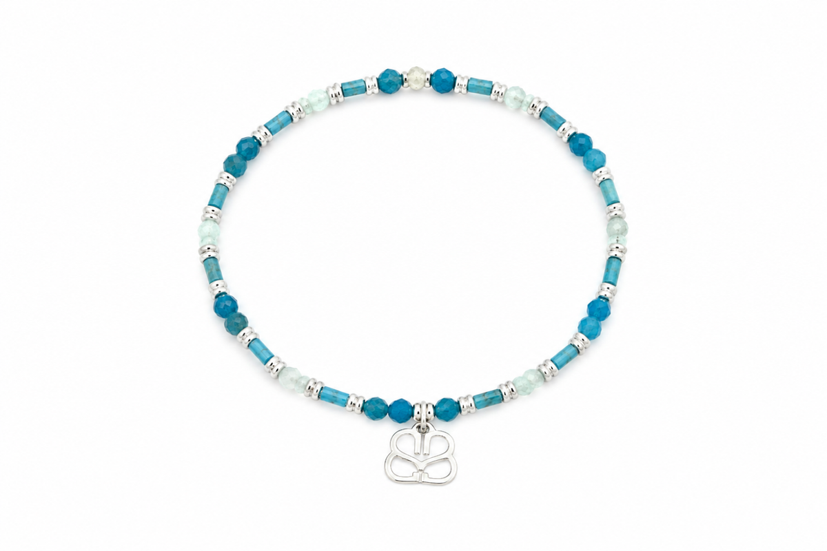 Ren Apatite Silver Gemstone Stretch Bracelet