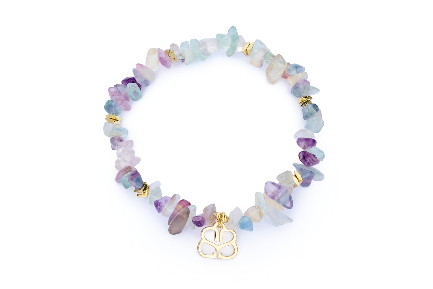 Sana Rainbow Fluorite Gold Bracelet