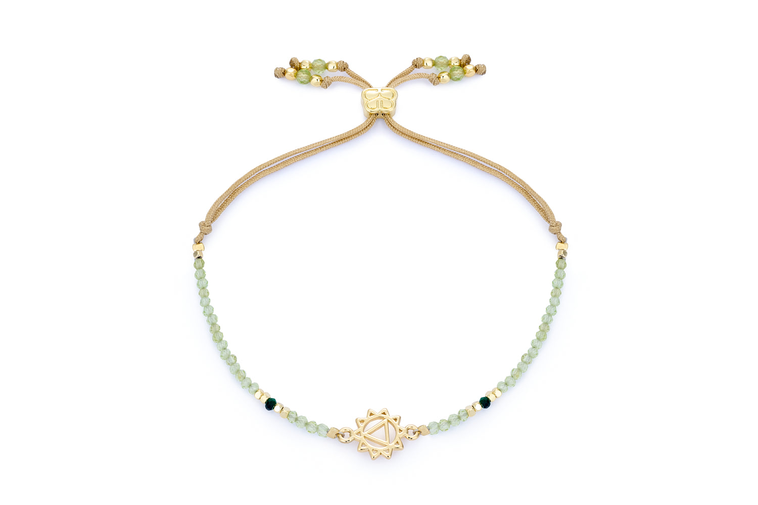 Solar Plexsus Chakra Peridot and Malachite Gold Bracelet