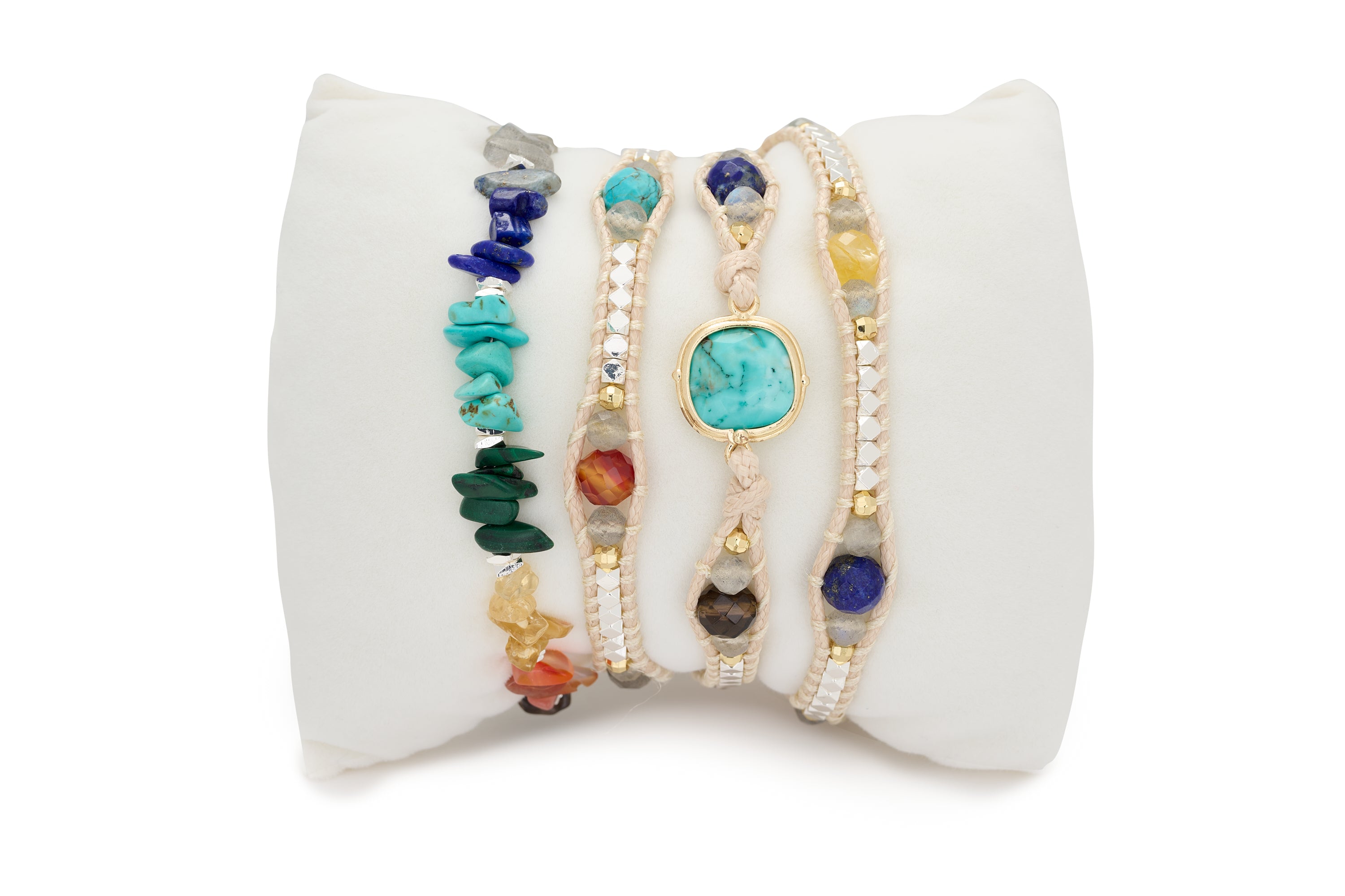 Keira Turquoise 2 Layer Gemstone Bracelet Stack