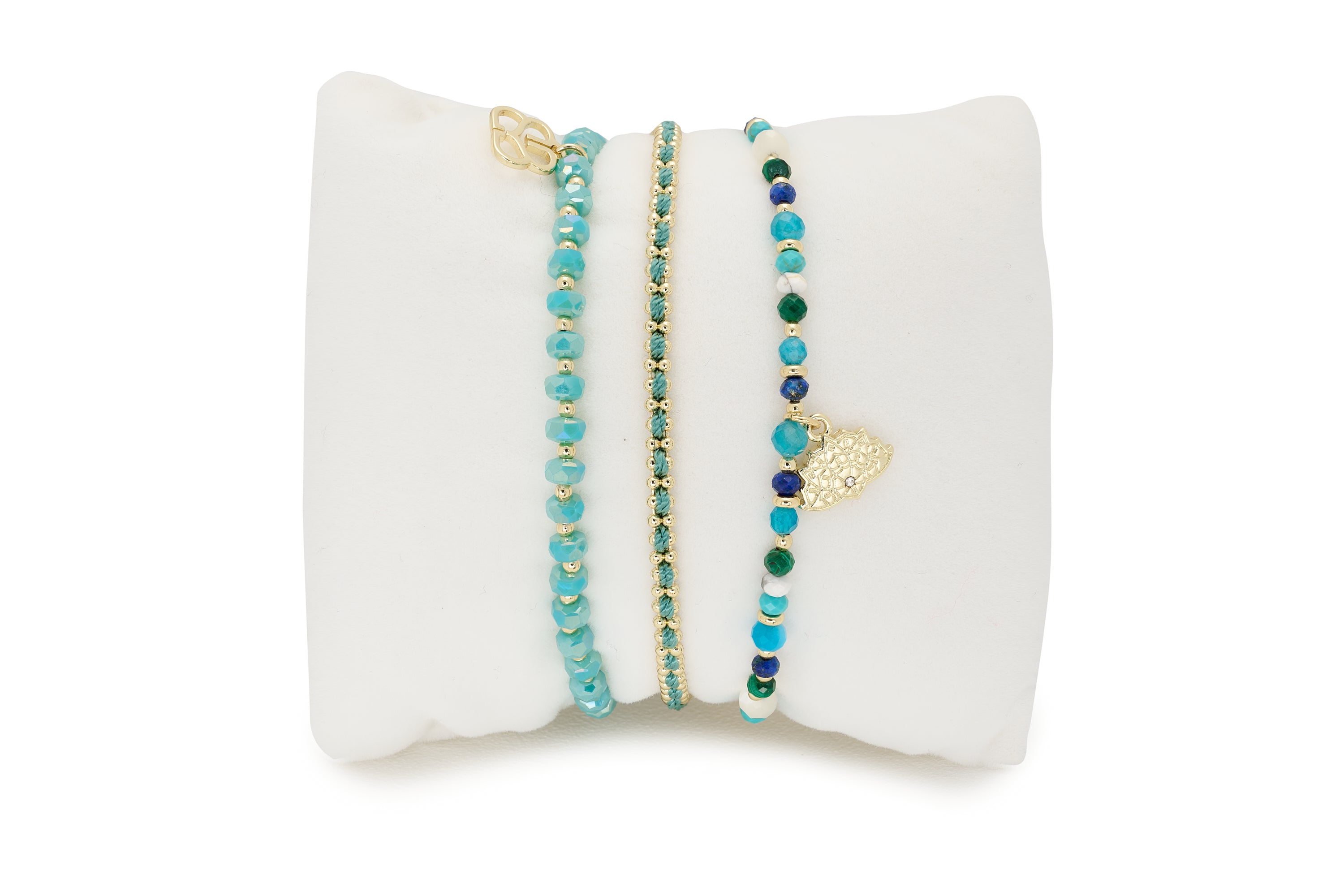 Nile 3 Layer Gemstone Bracelet Stack