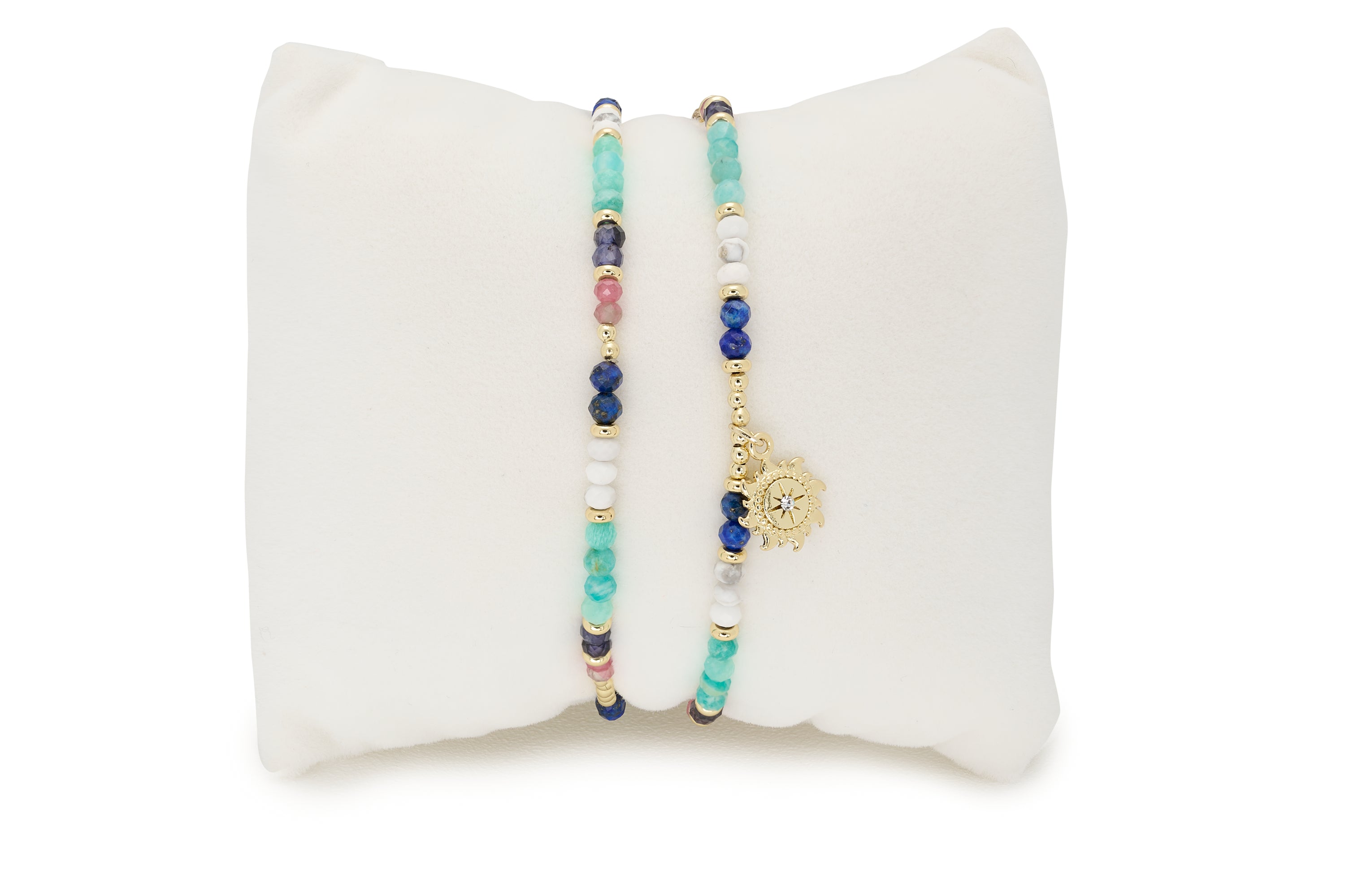 Pastel 2 Layer Gemstone Bracelet Stack