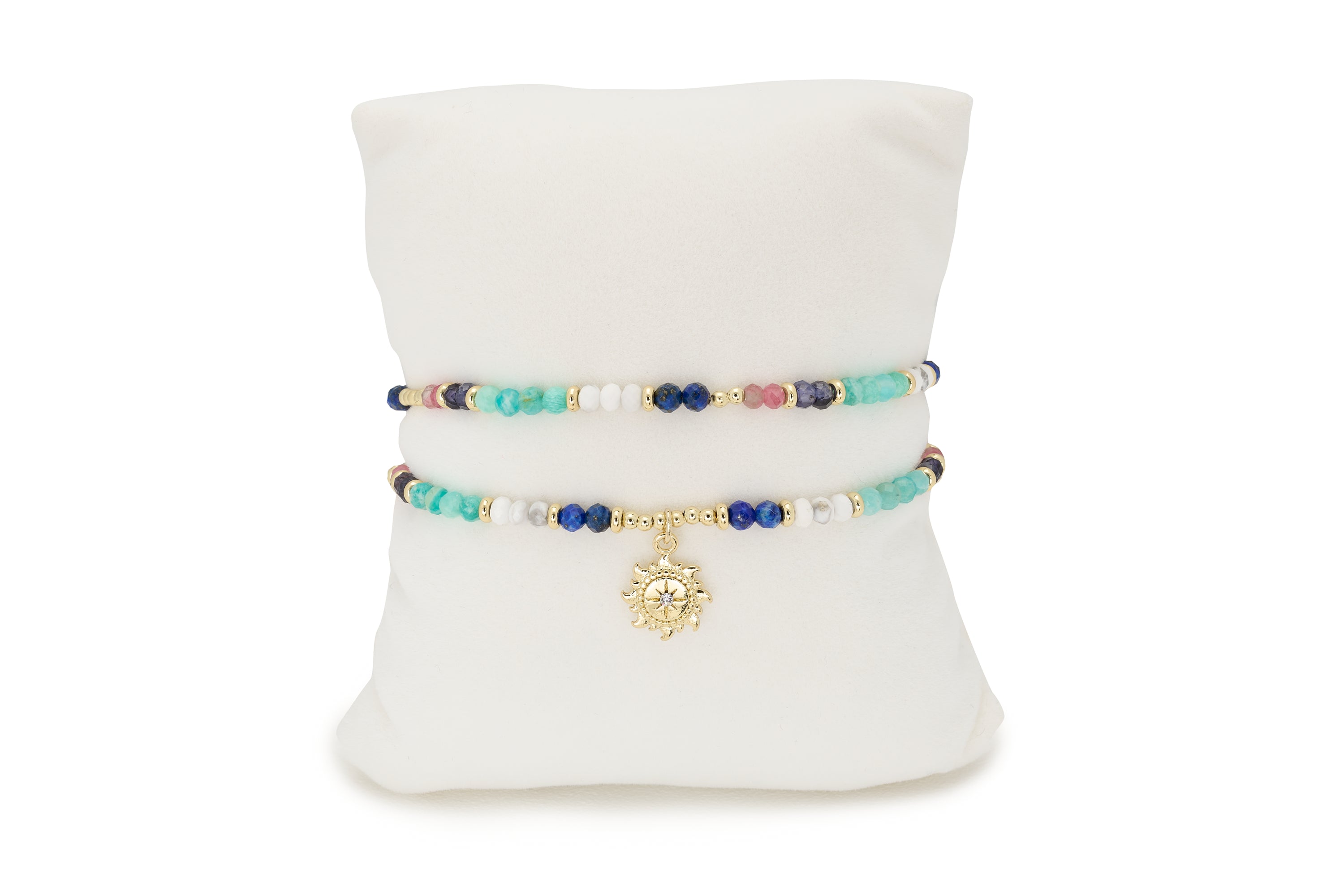 Pastel 2 Layer Gemstone Bracelet Stack