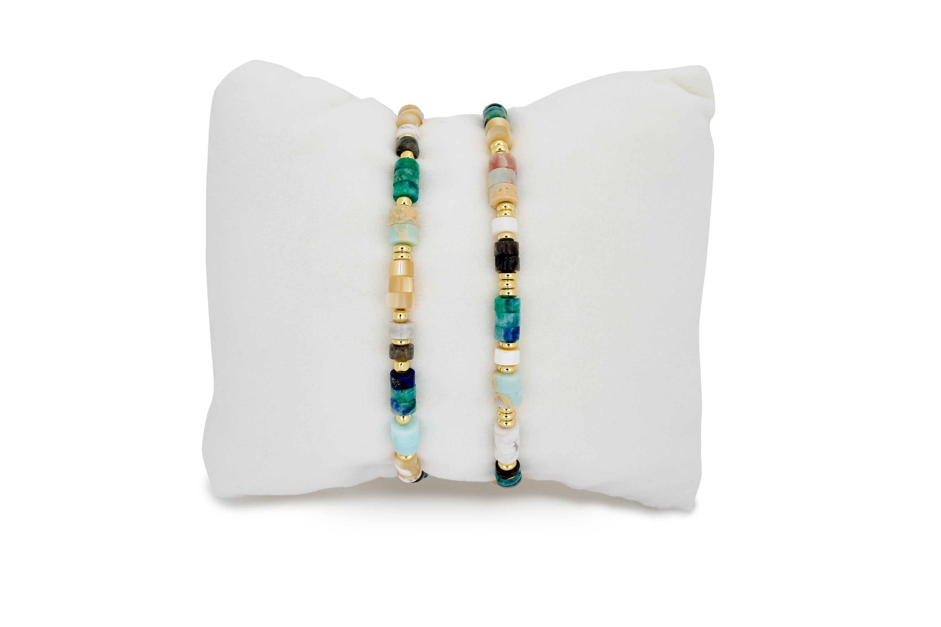 Gina 2 Layer Gemstone Bracelet Stack