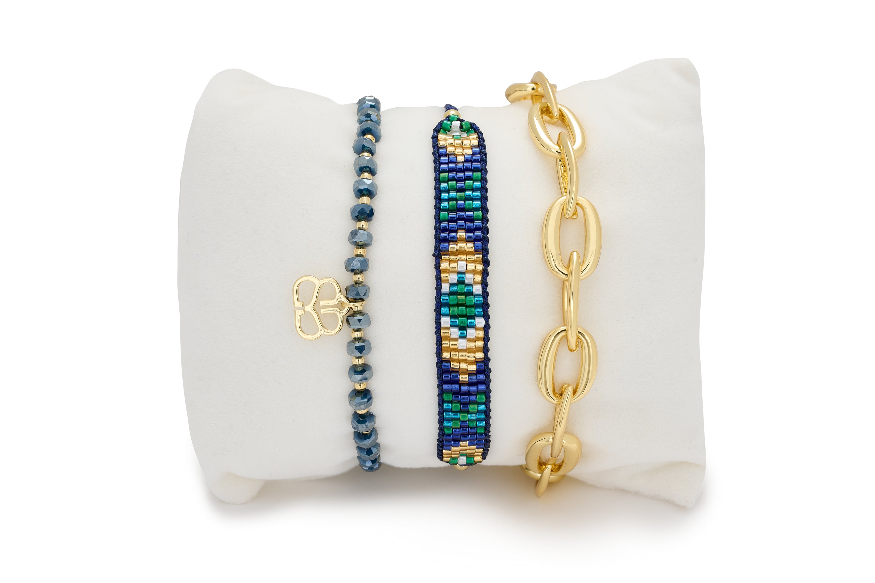 Saxe Navy 3 Layer Bracelet Stack