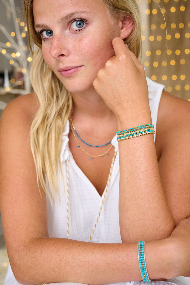 Stack up this summer with the Talia, Isla and Lana in Turquoise!