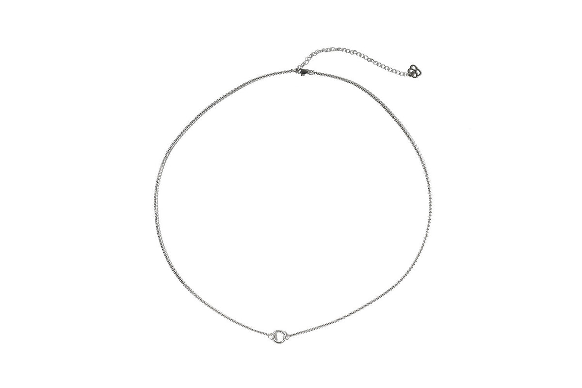 Thalia Long Chain Necklace Polished Steel - Boho Betty