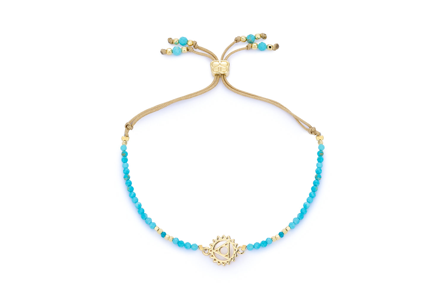 Throat Chakra Turquoise Howlite and Apatite Gold Bracelet