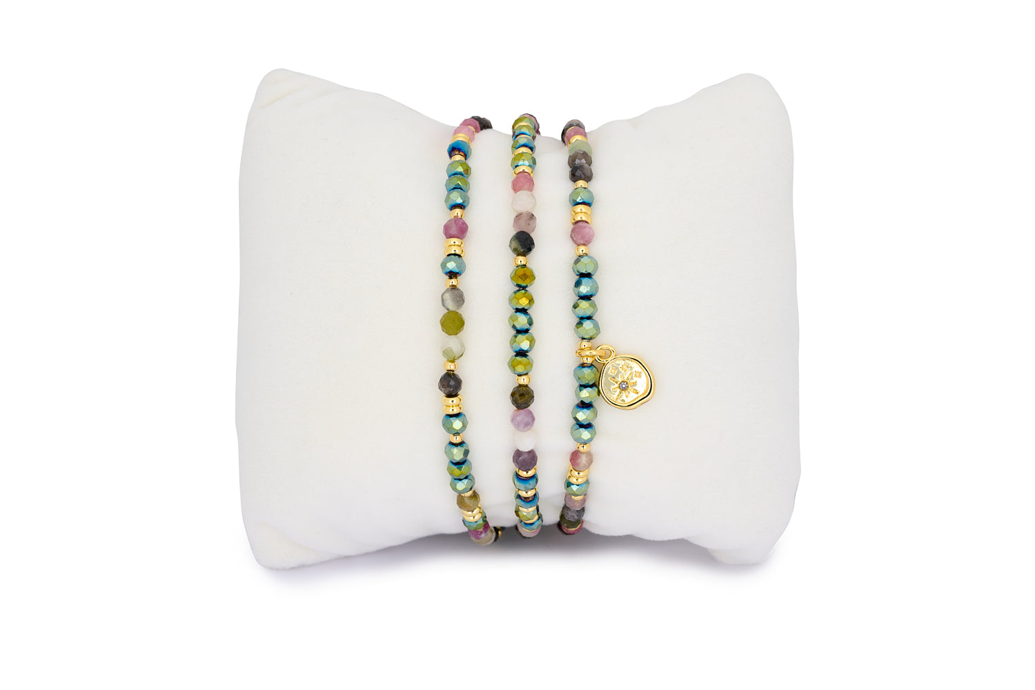 Majuli Gold & Tourmaline Stacking Bracelet