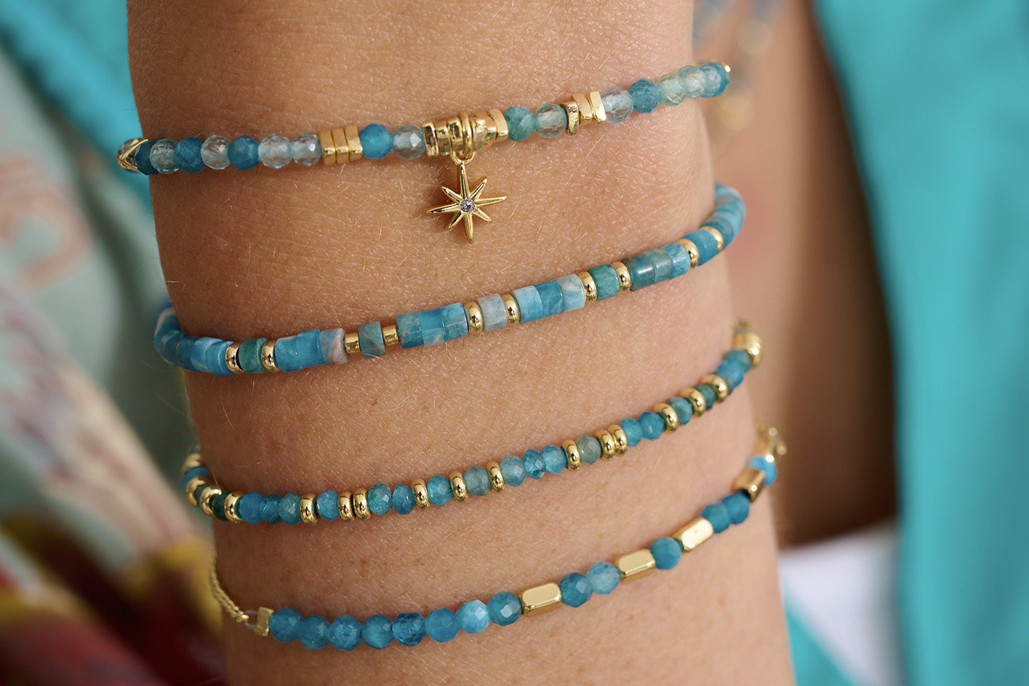 Serious Ocean vibes from the Apatite and Blue Topaz bracelet combinations!