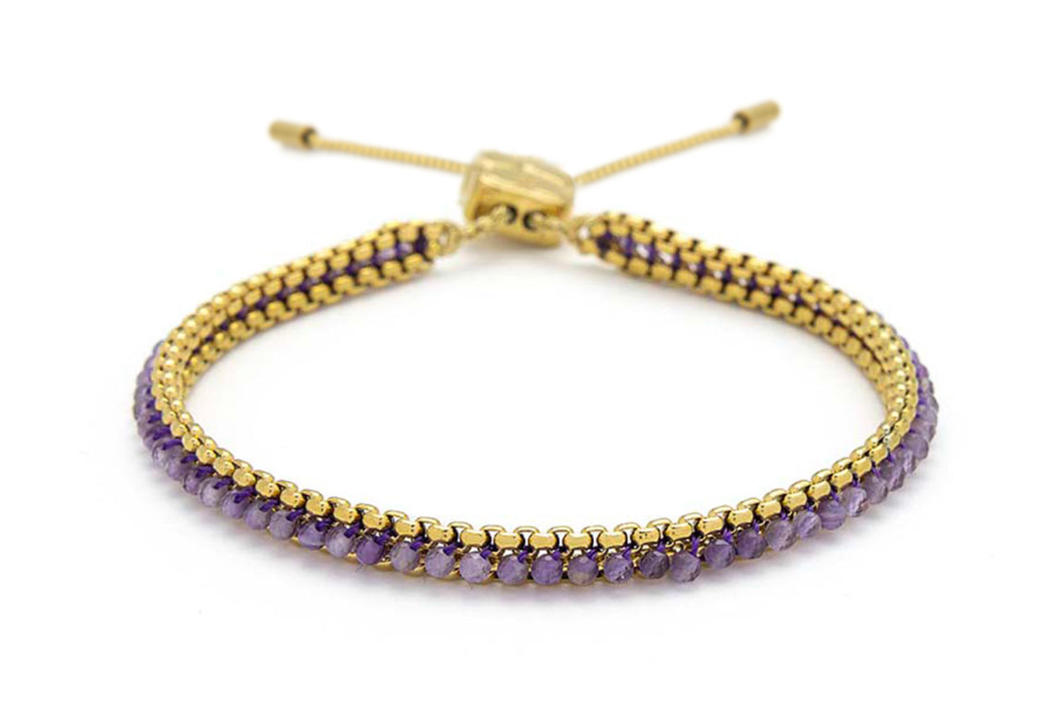 Zena Amethyst Gold Bracelet