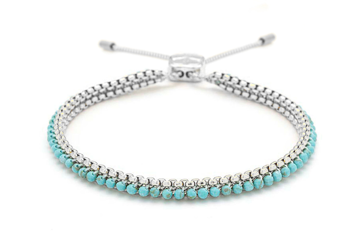 Zena Turquoise Howlite Silver Bracelet