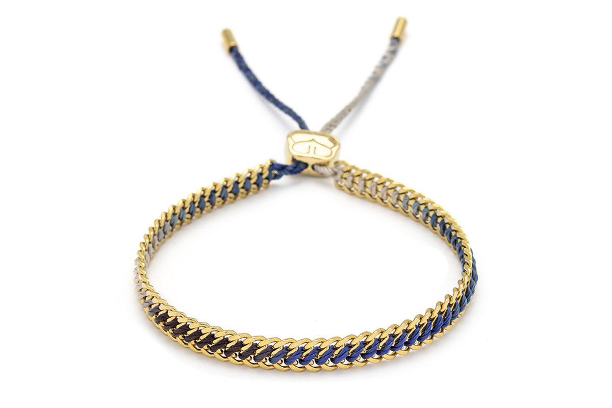 Athena Denim Gold Braided Bracelet