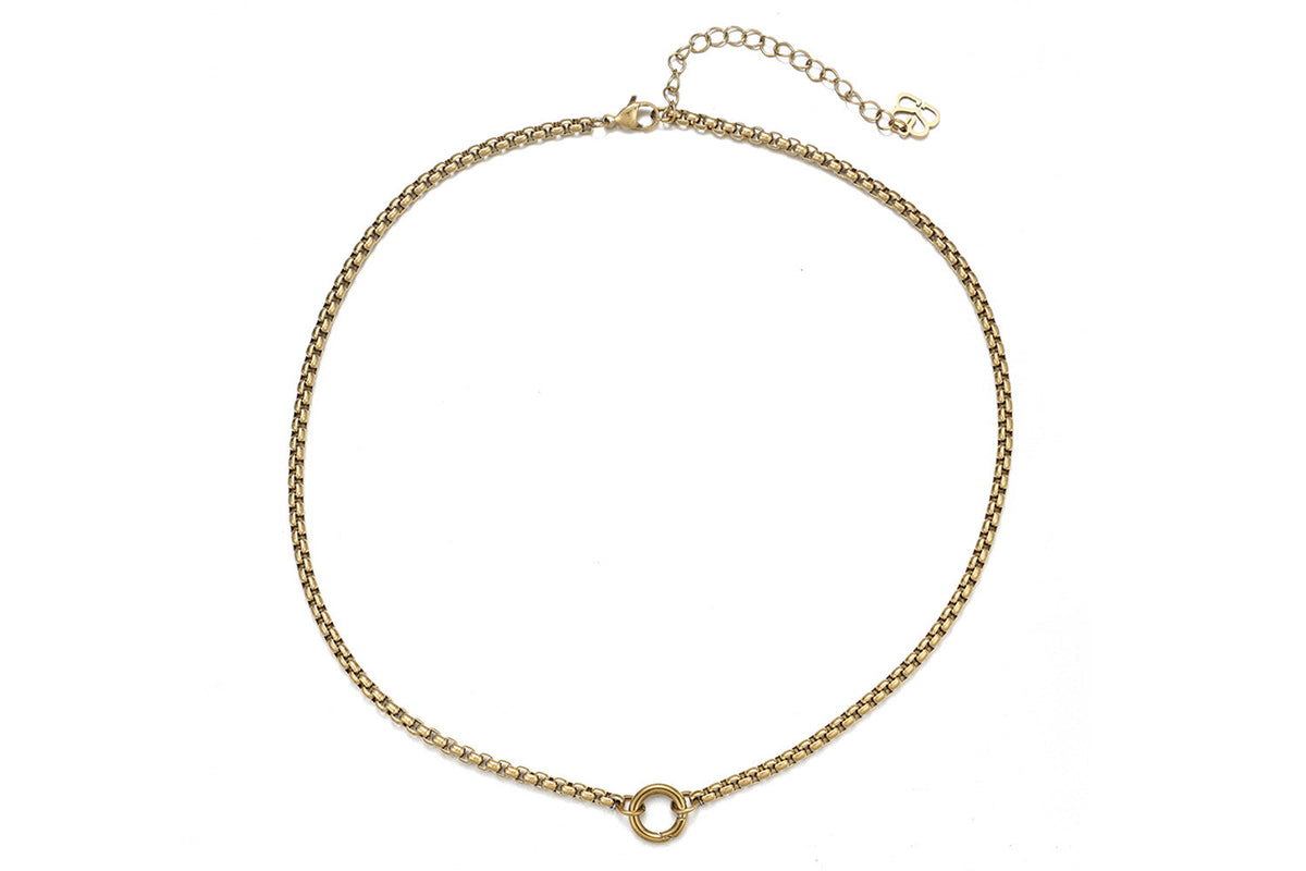 Nathalia Short Chain Waterproof Gold Necklace