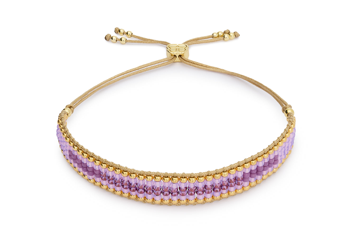 Safiya purple woven friendship bracelet with Miyuki beads by Boho Betty