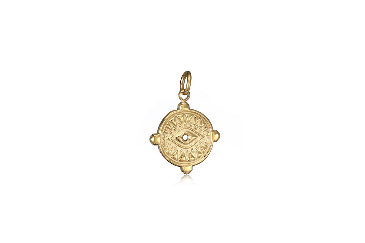 Thisbe Evil Eye Compass Waterproof Gold Charm