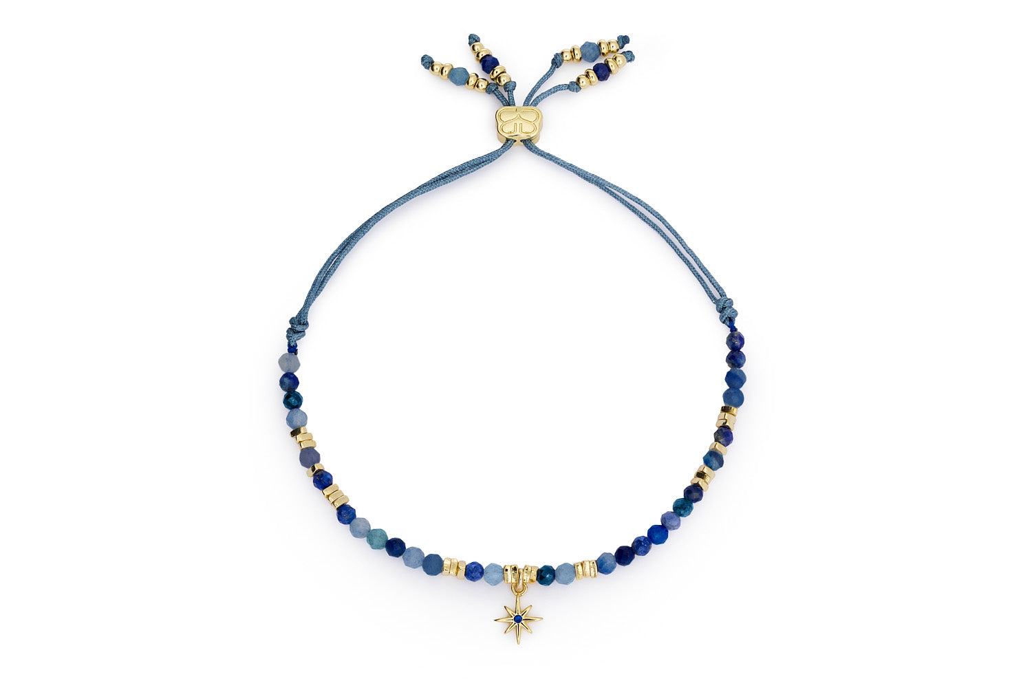 Una Gold & Kyanite Mix Gemstone Bracelet on white background