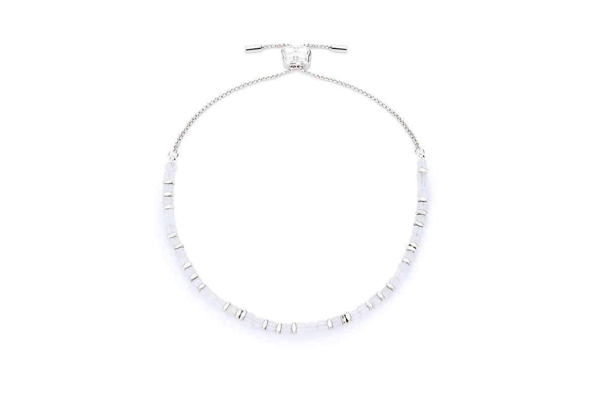 Valentina Silver & Rainbow Moonstone Bracelet - waterproof PVD