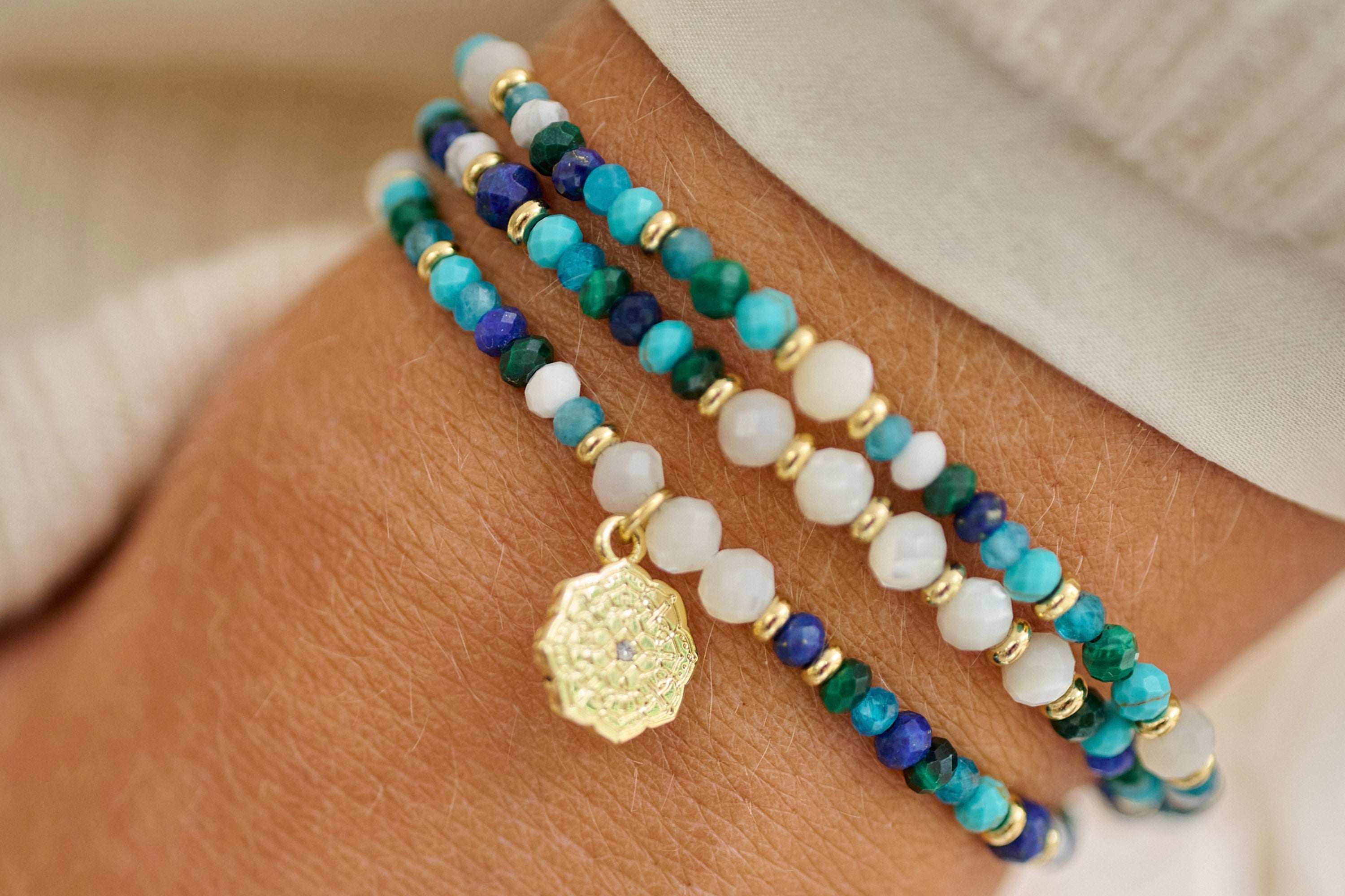 Faithful Gold Gemstone Charm Bracelet