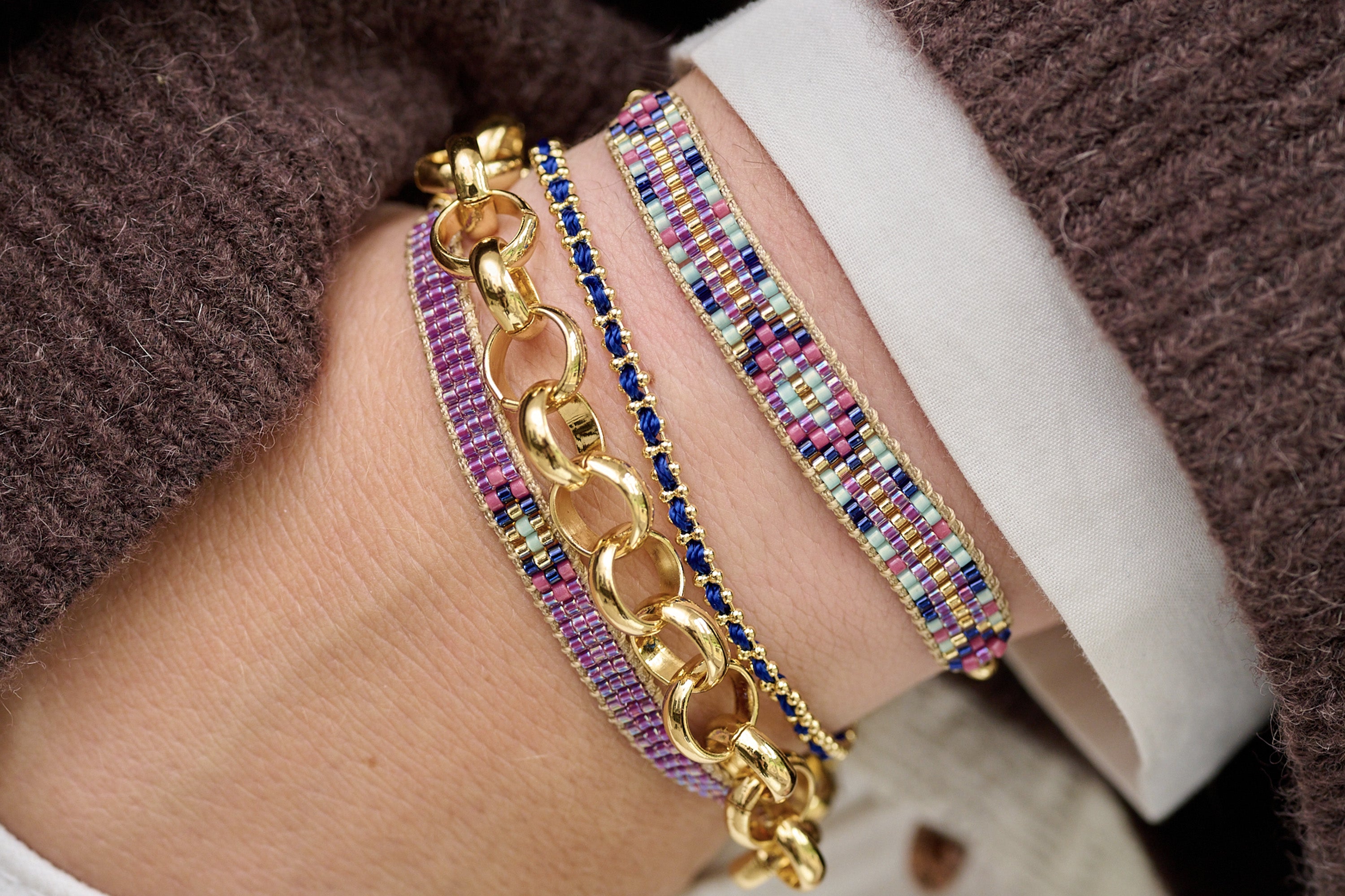 Braid Royal Blue & Gold Bracelet
