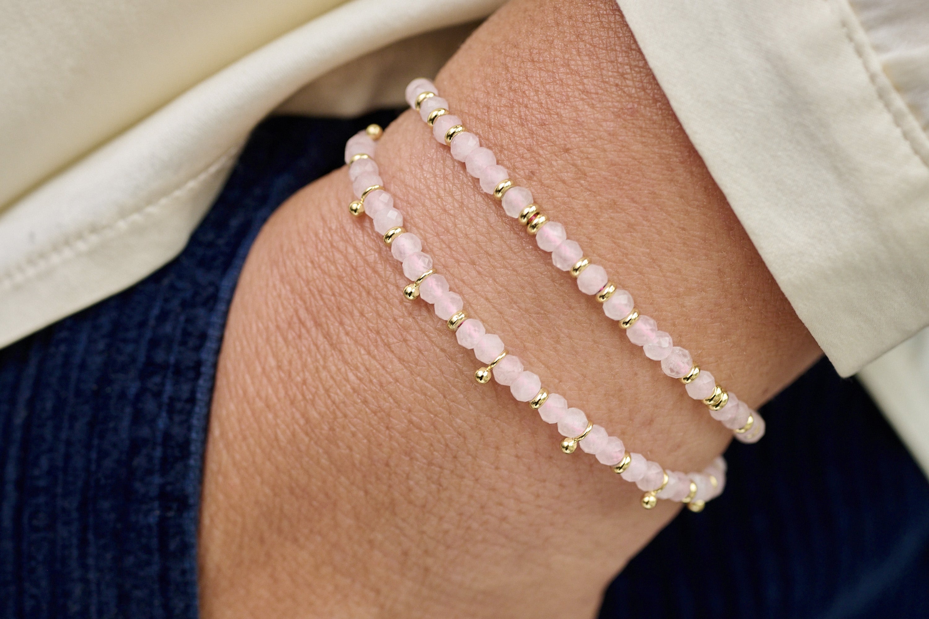 Harmony Rose Quartz Gold Bracelet