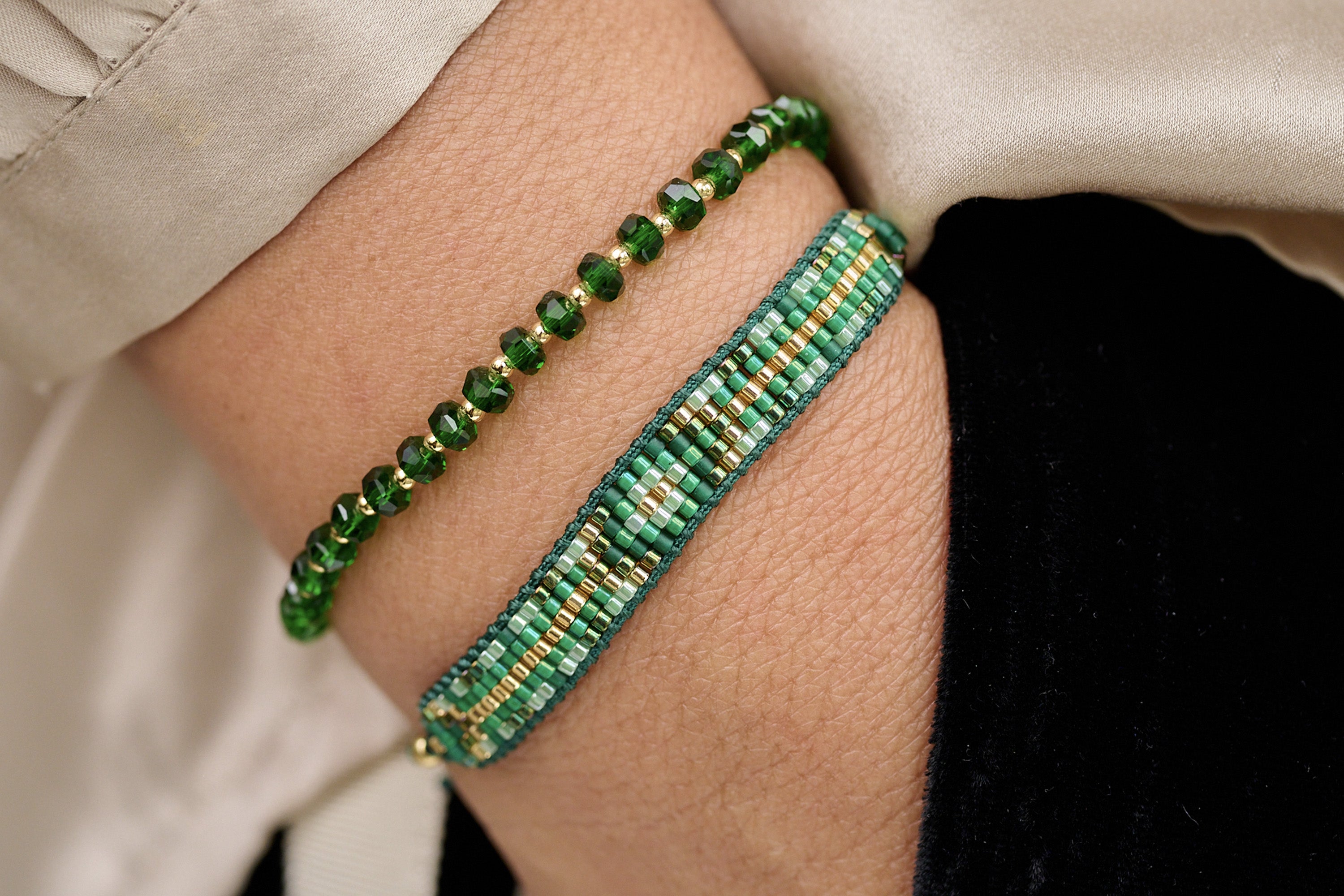 Fantasy Emerald Green Friendship Beaded Bracelet