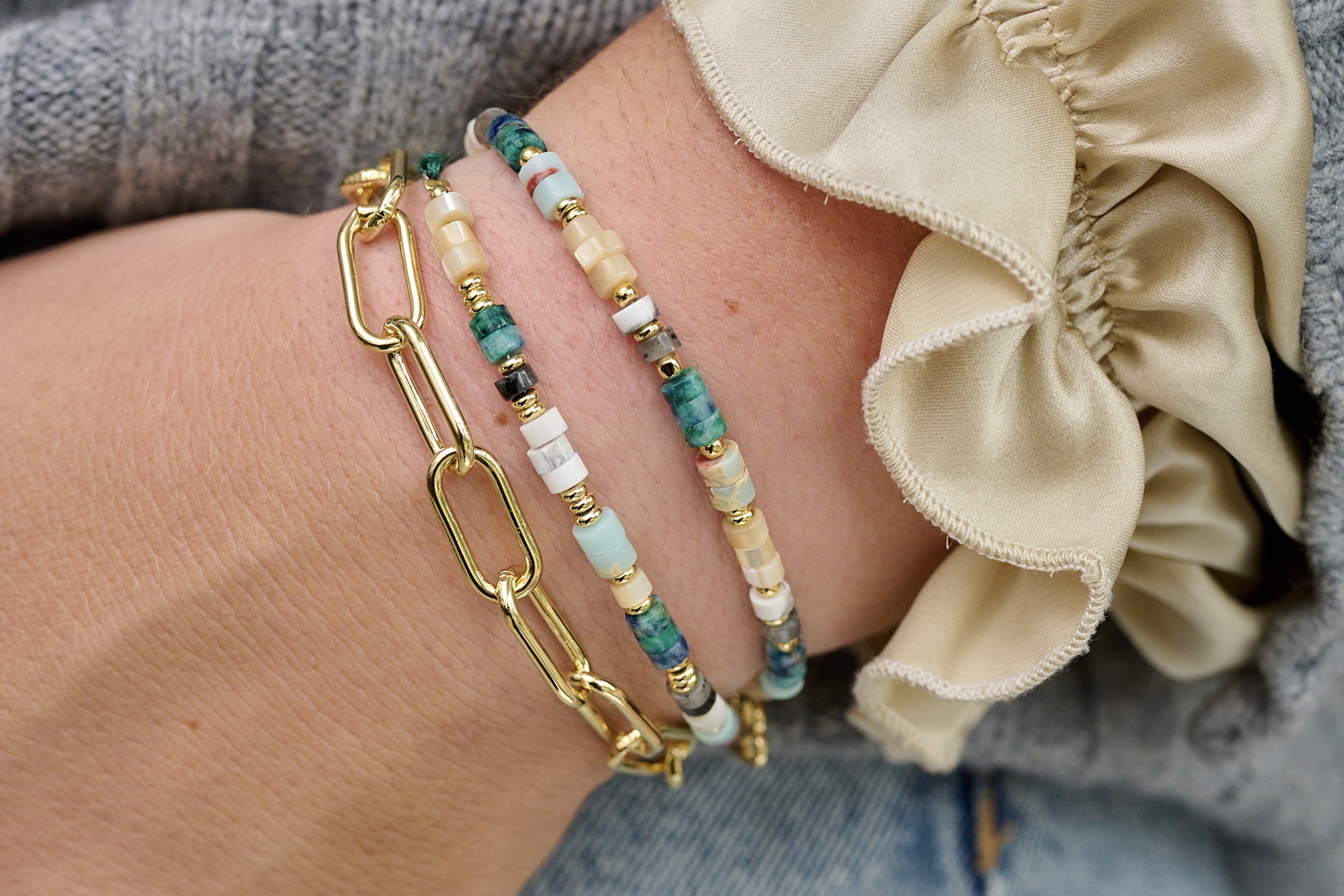 Breeze Neutral Gemstone Bracelet