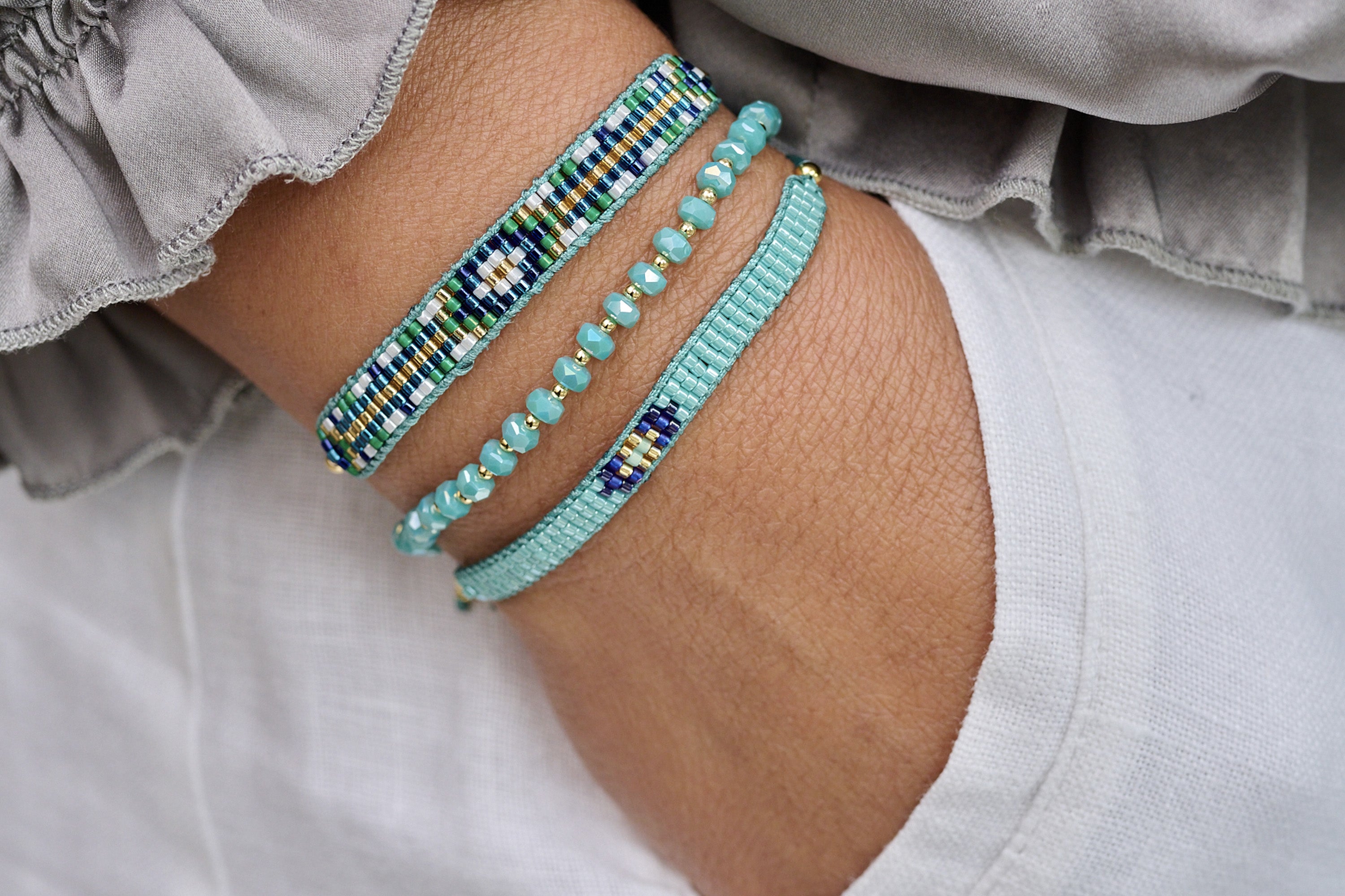 Roslyn Turquoise 3 Layer Bracelet Stack