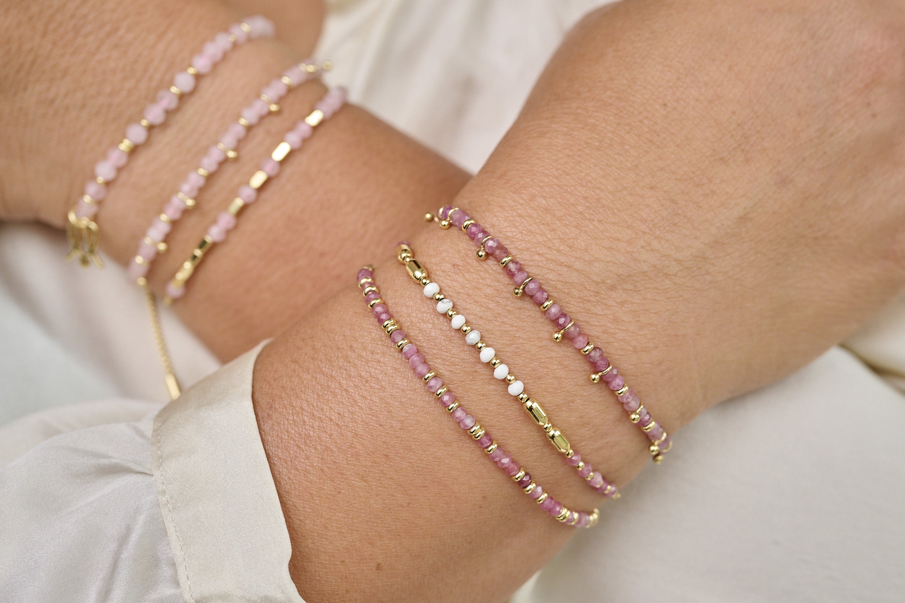 Harmony Pink Tourmaline Gold Bracelet