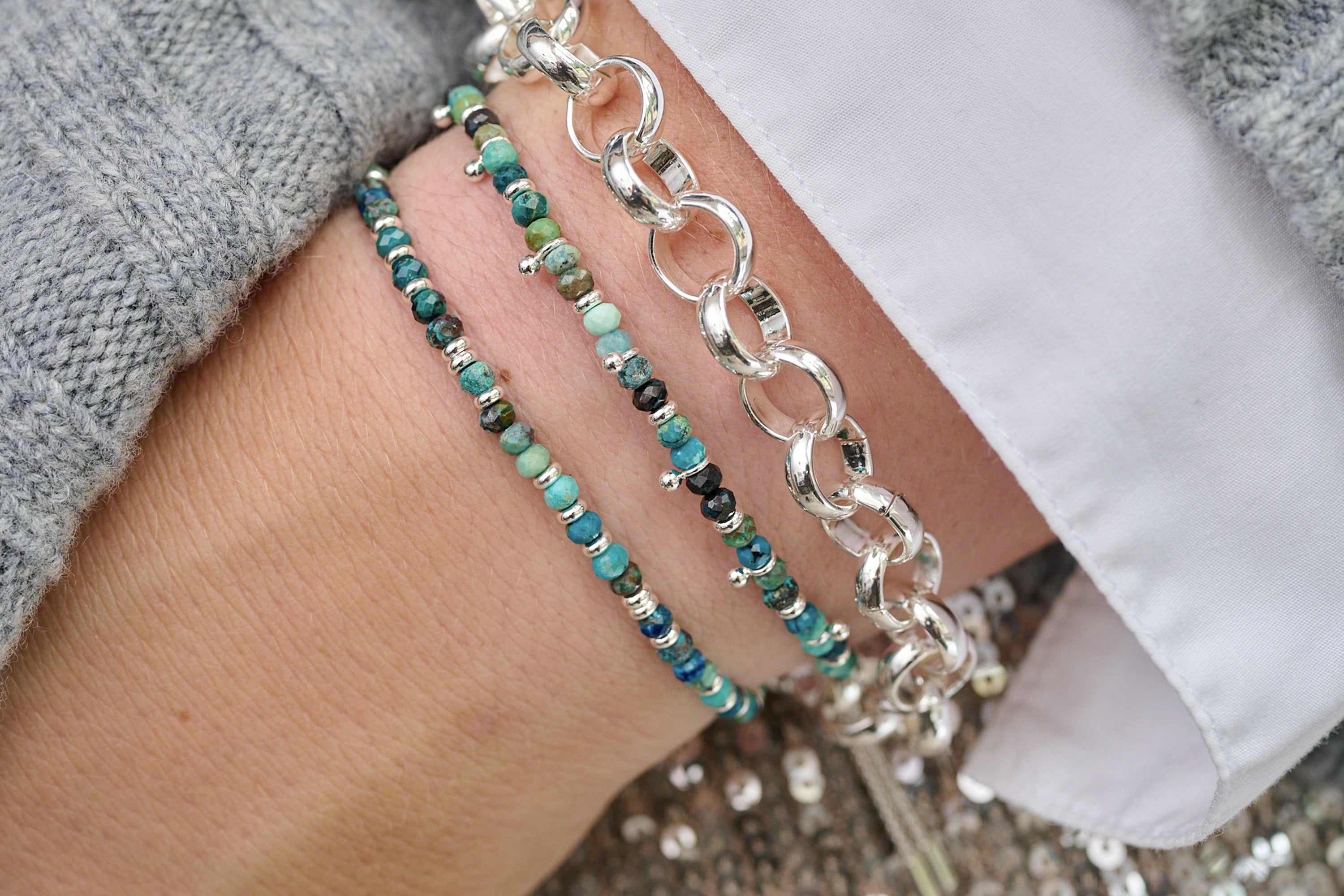 Serenity Azurite Bracelet Stack