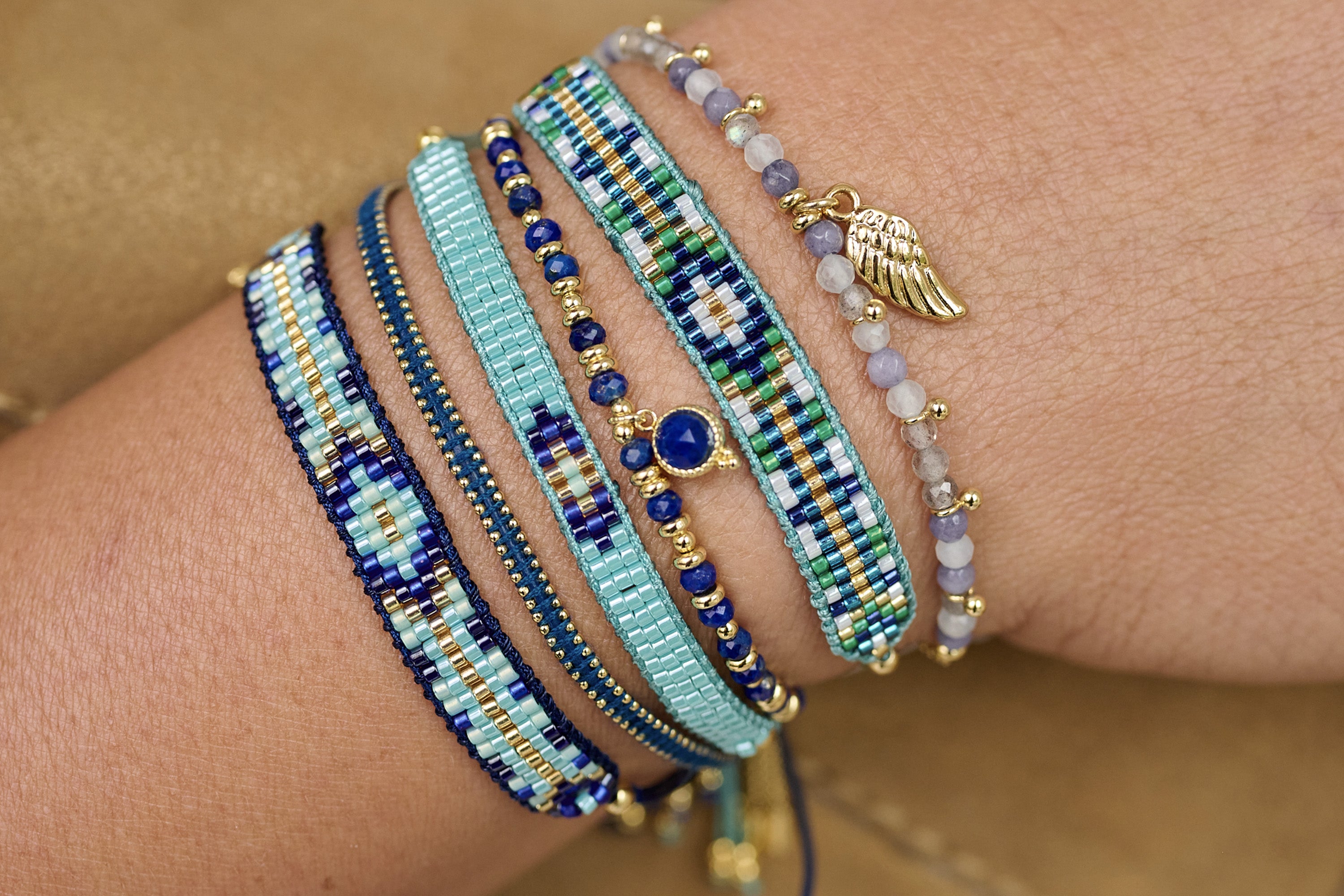 Talia 3 Layer Gemstone Bracelet Stack