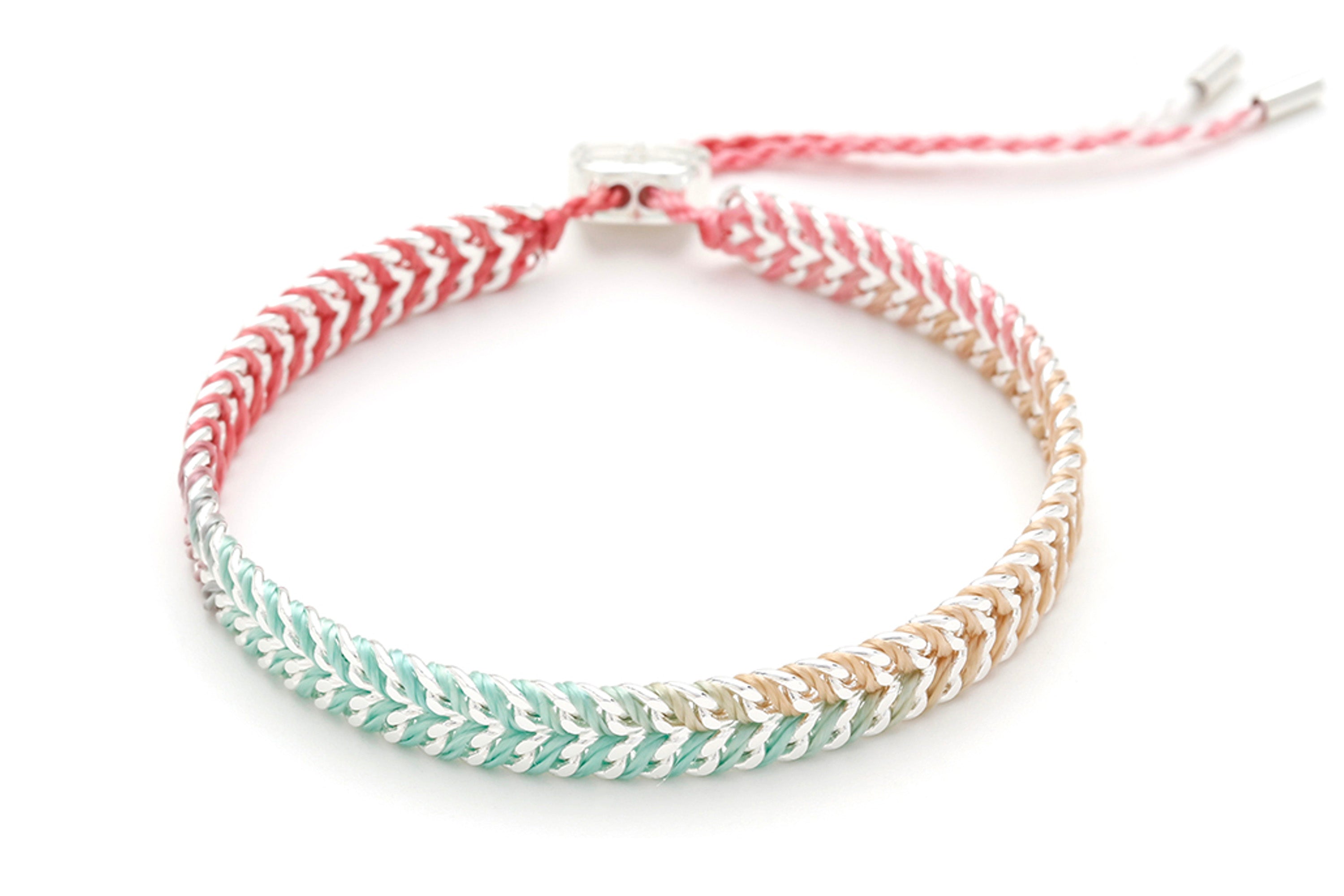 Iztac Candy Ombré Silver Woven Bracelet