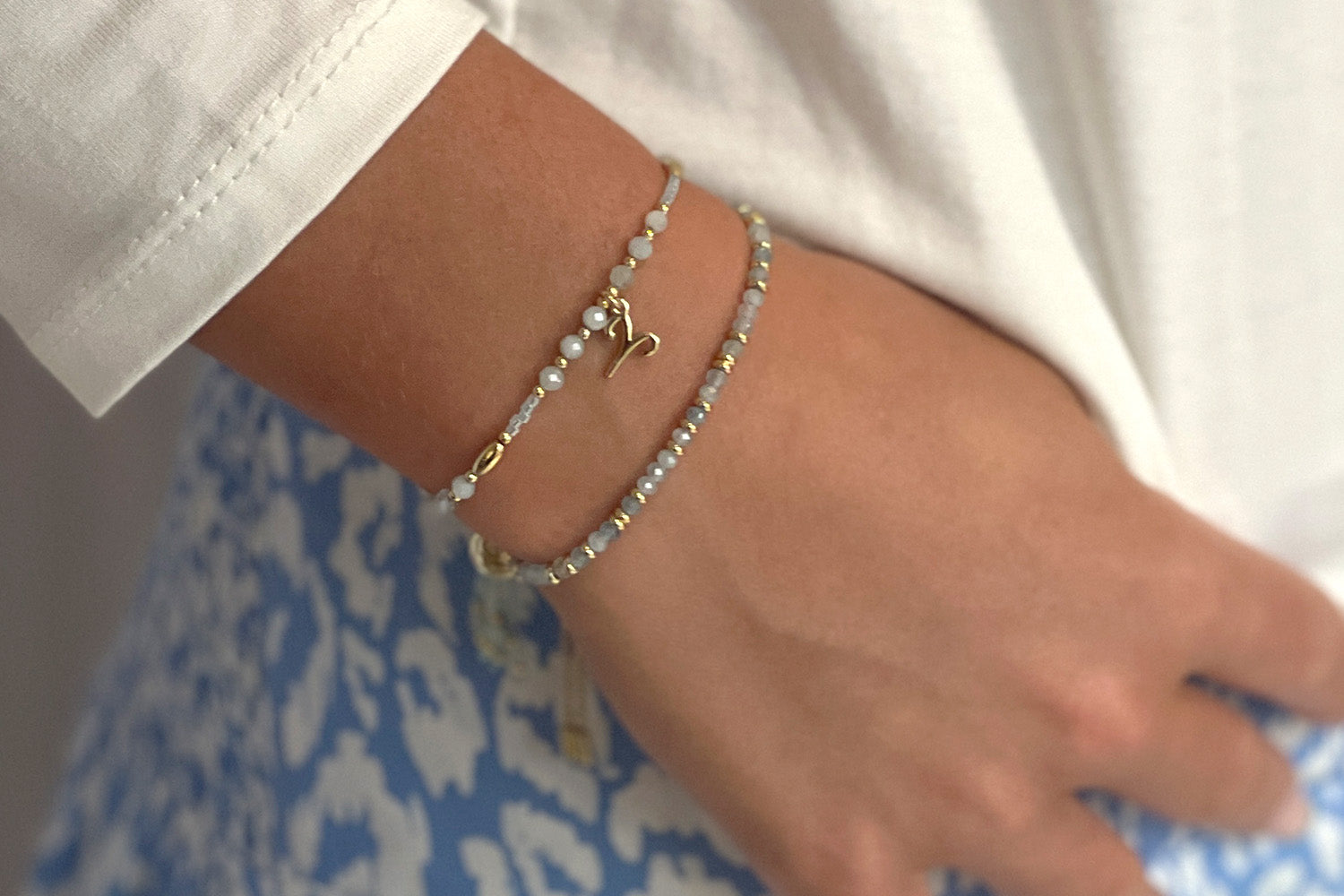 Serenity Aquamarine Bracelet Stack