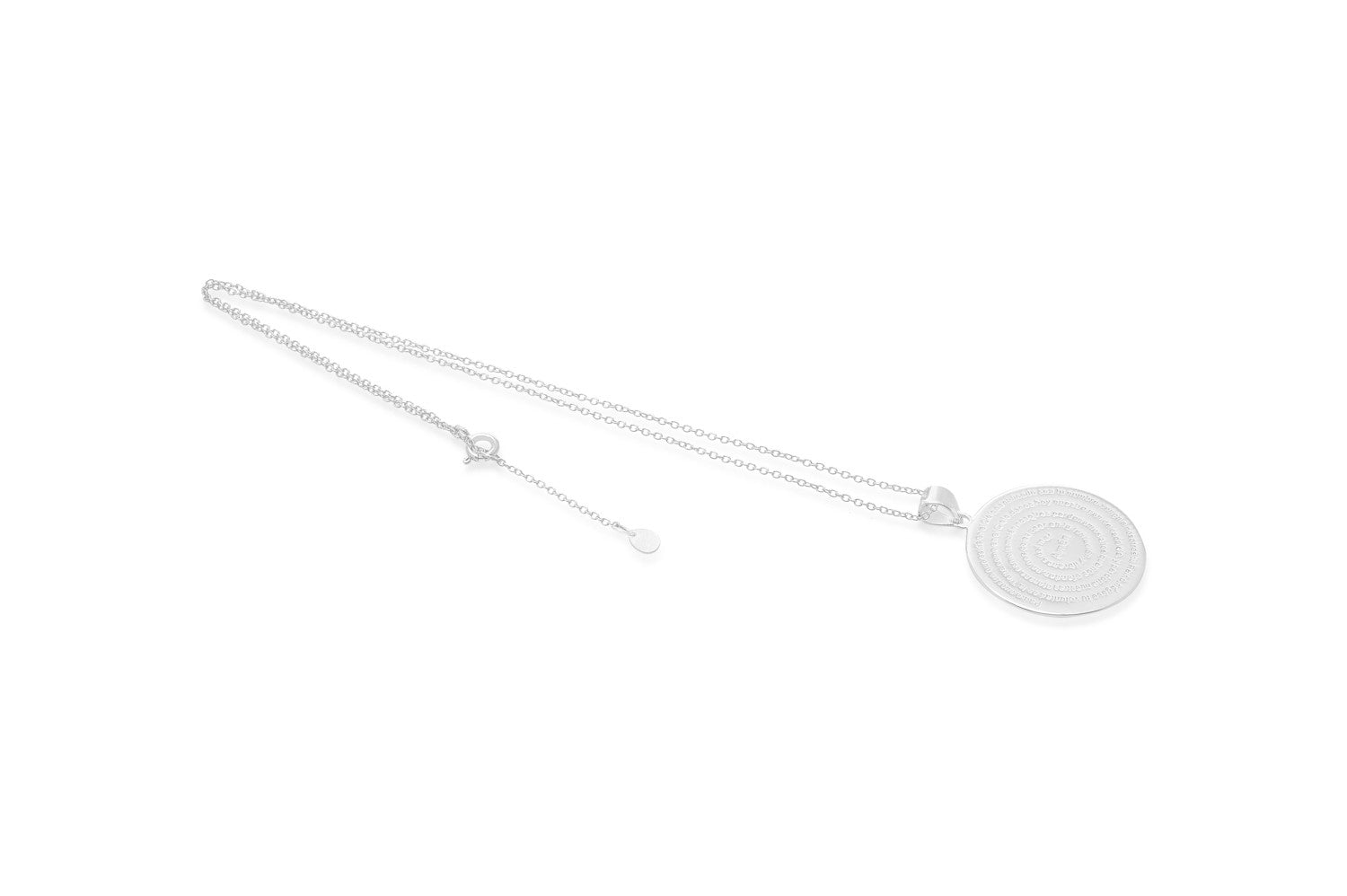 Mini Atlantic Sterling Silver Prayer Disc Necklace