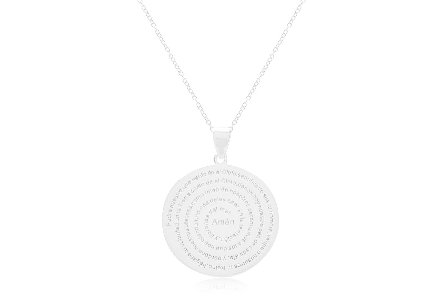 Mini Atlantic Sterling Silver Prayer Disc Necklace