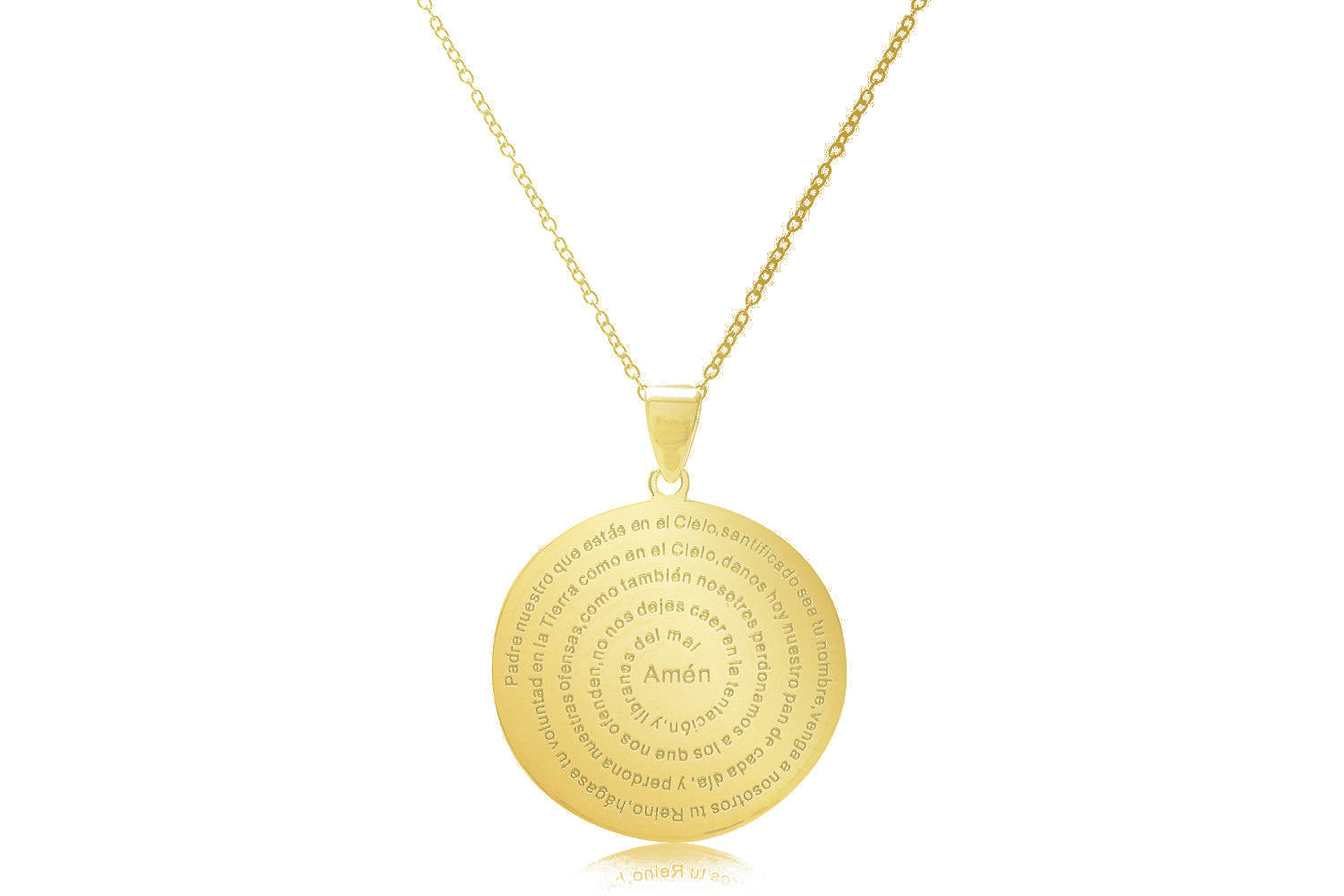 Mini Atlantic Gold Prayer Disc Necklace