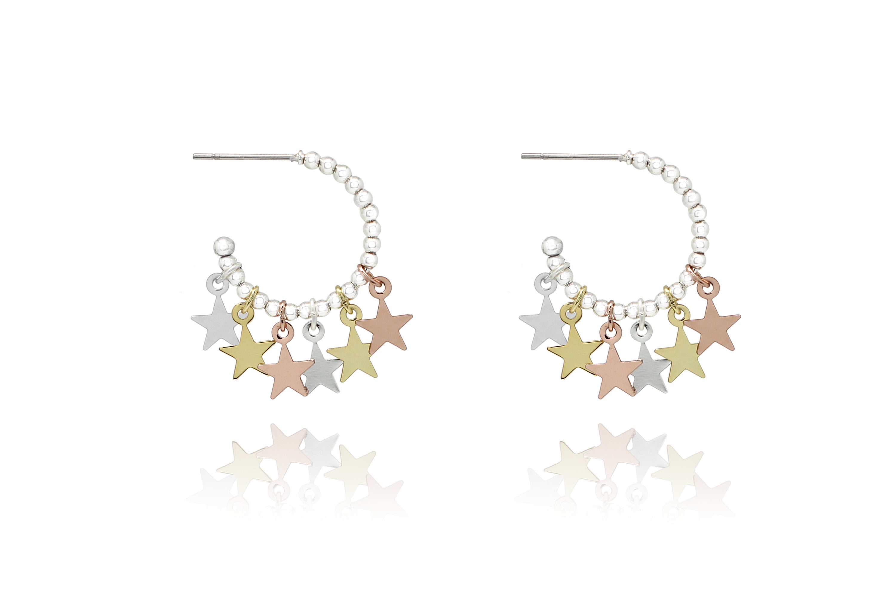 Aura 3 colour Star Multi Hoop Earring