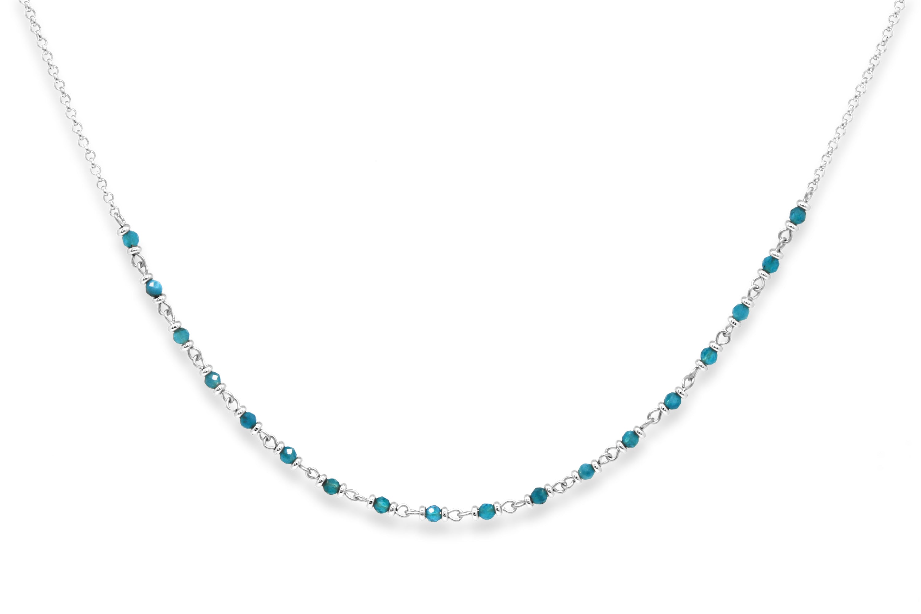 Panacea Apatite Silver Gemstone Necklace