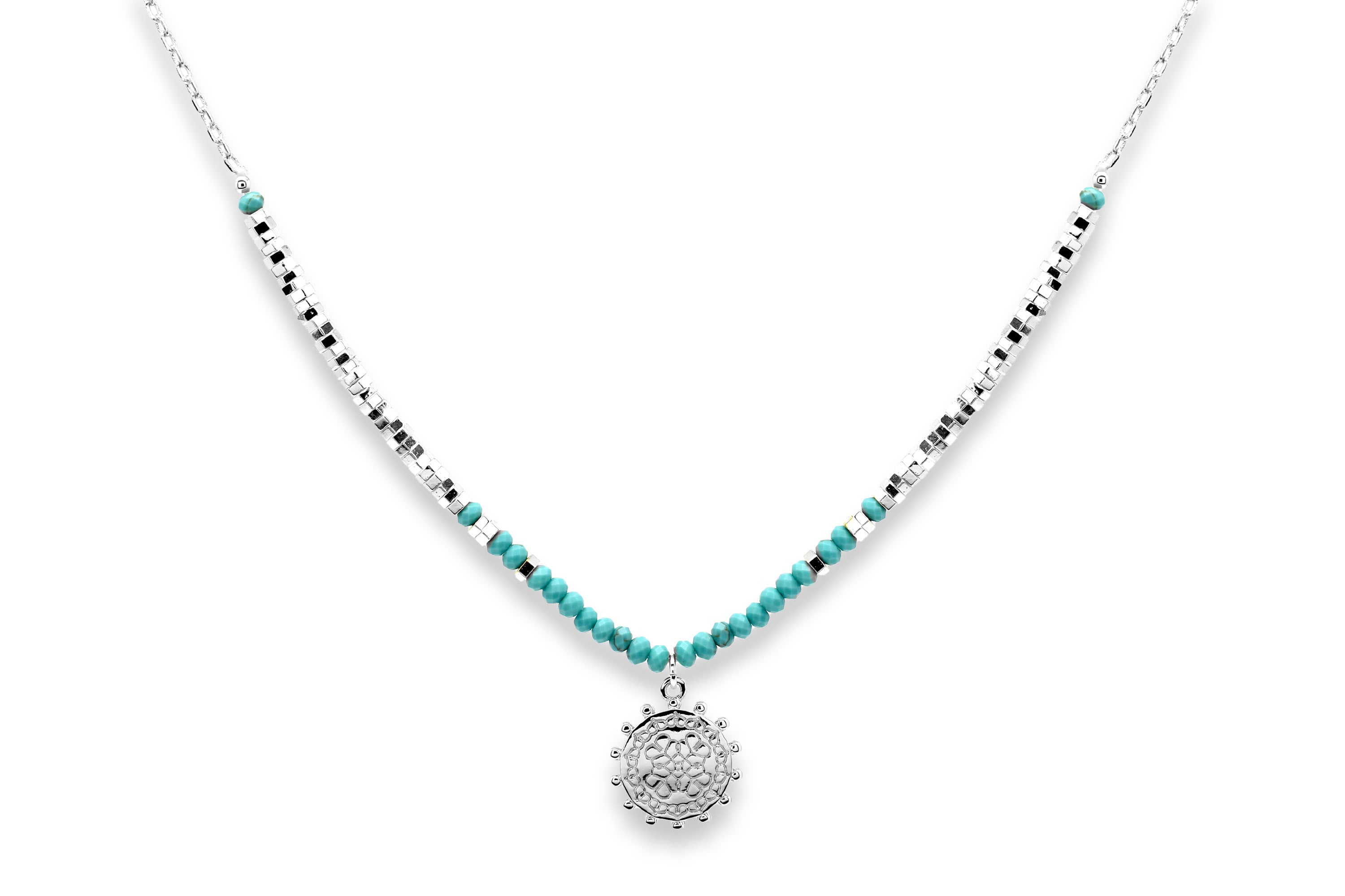 Hades Turquoise Silver Pendant Necklace