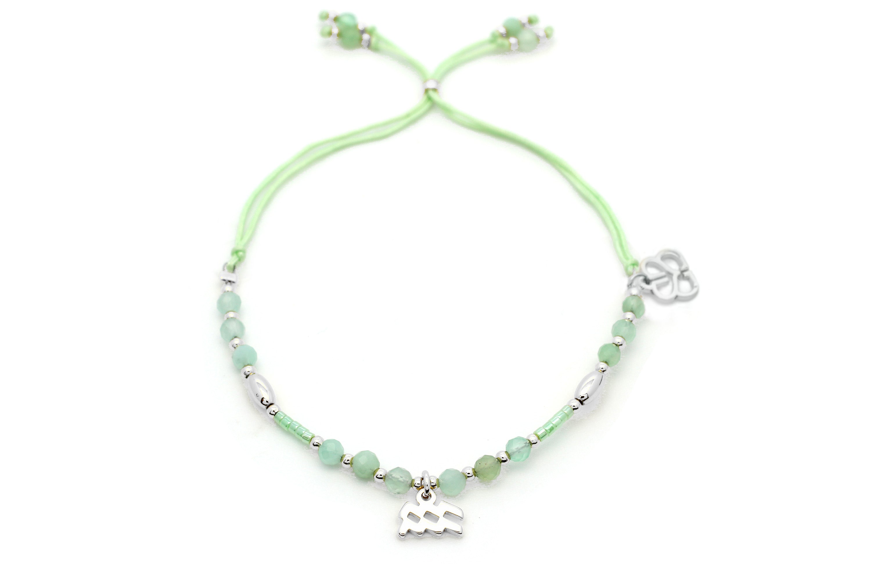 Aquarius Zodiac Gemstone Silver Bracelet