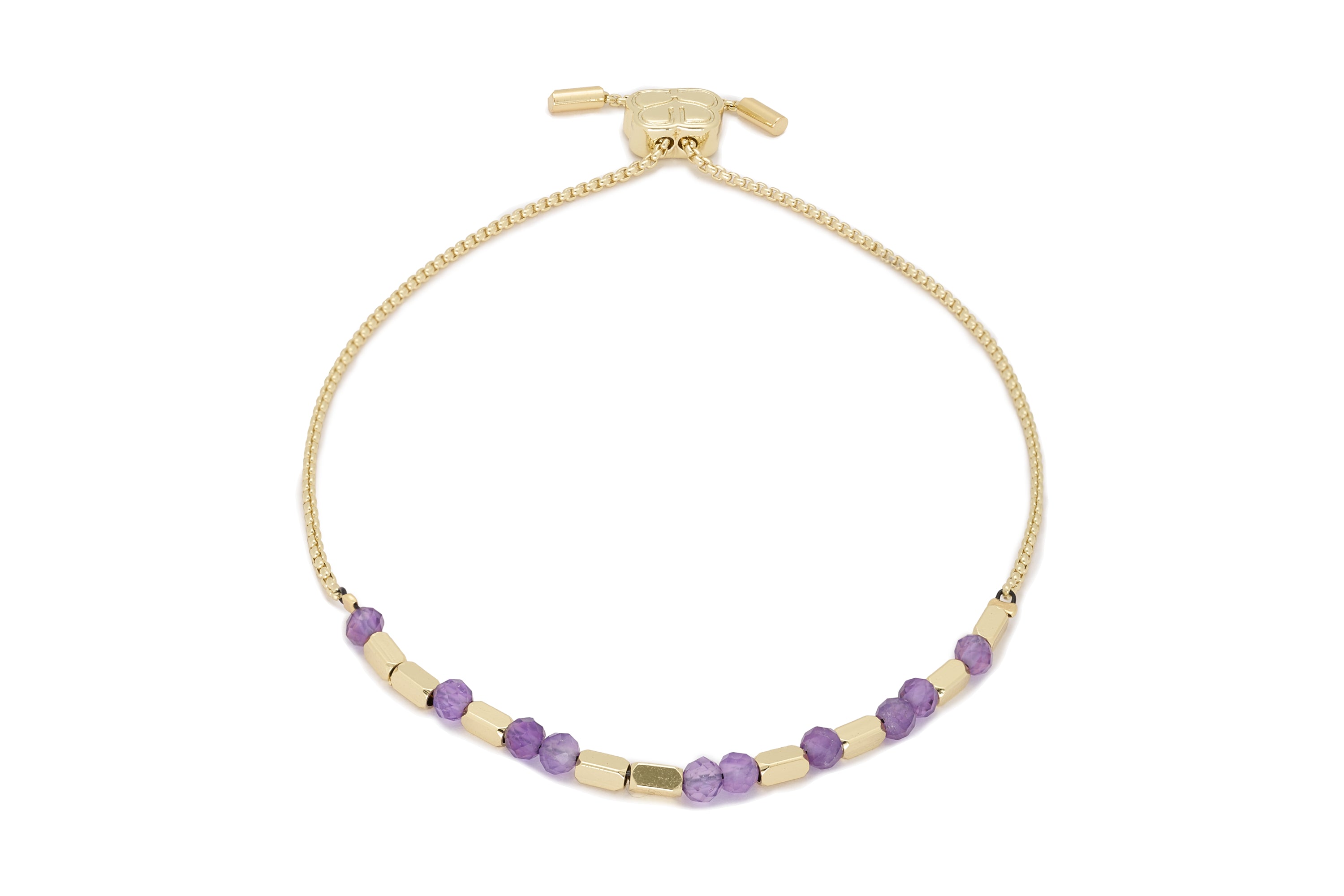 Calming  Smokey Quartz or Amethyst Gold Bracelet