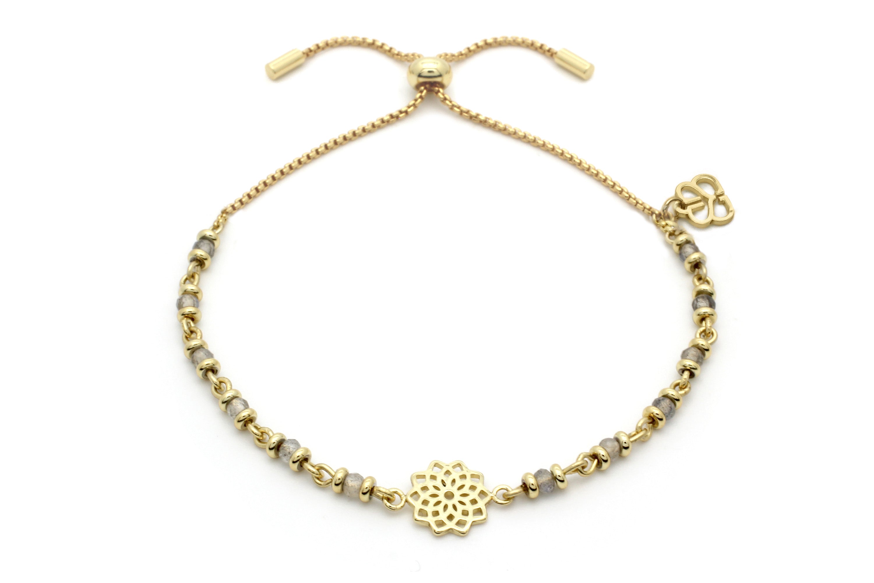 Crown Chakra Gemstone Gold Bracelet