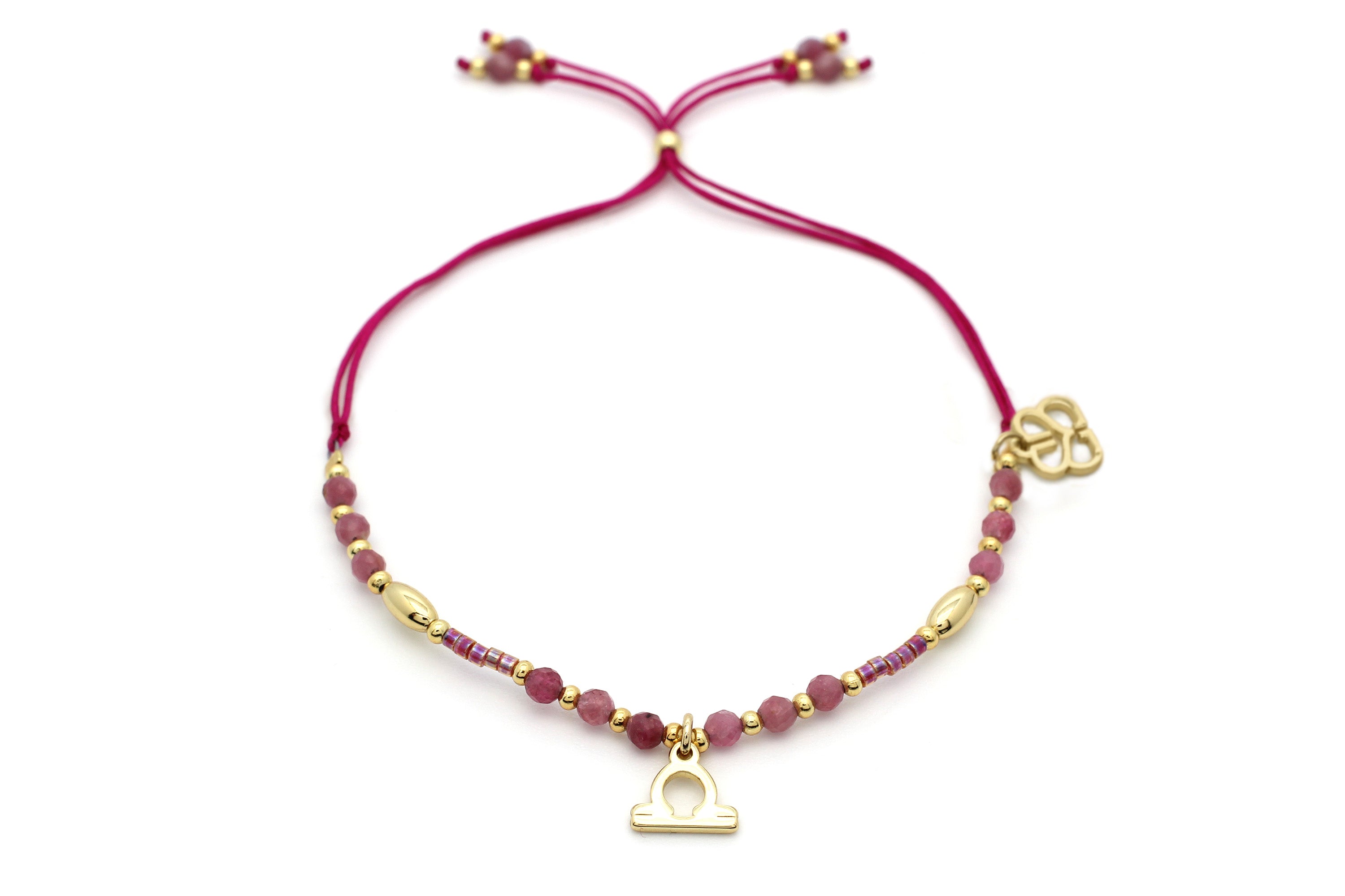 Libra Zodiac Gemstone Gold Bracelet