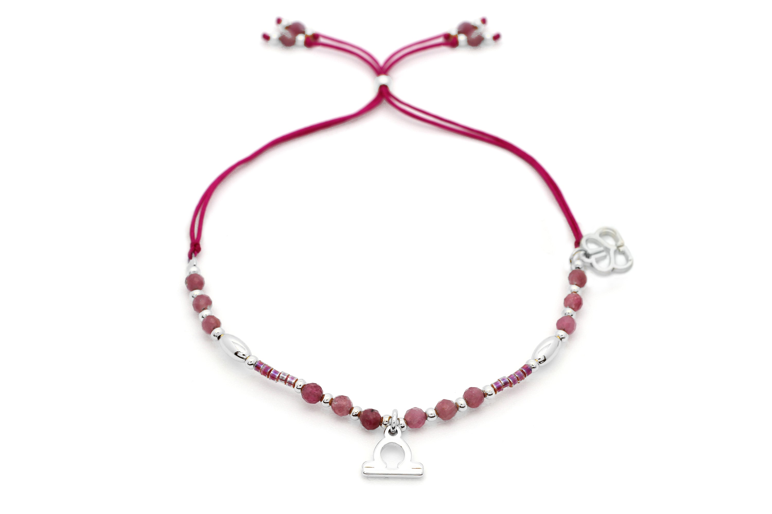 Libra Zodiac Gemstone Silver Bracelet