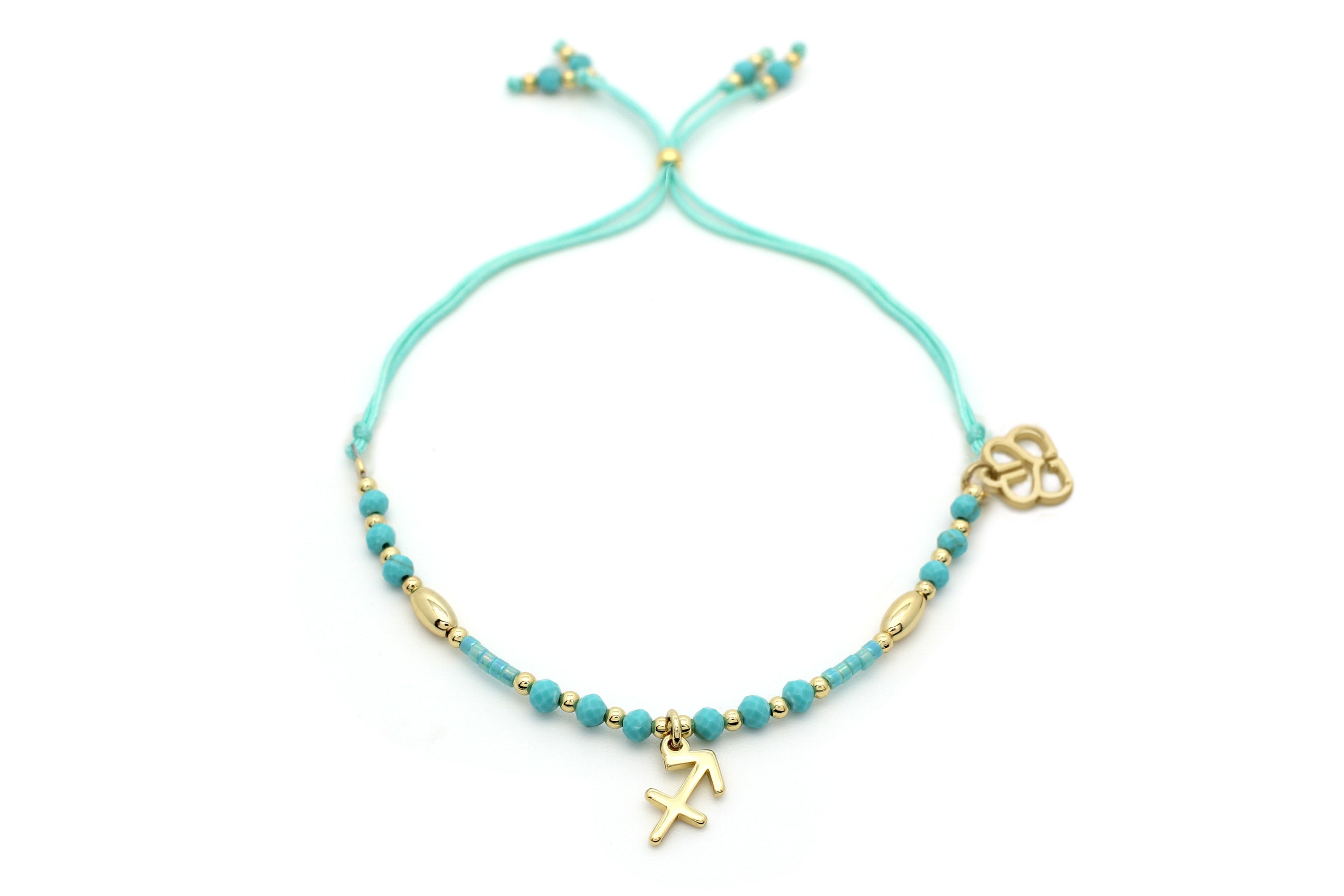 Sagittarius Zodiac Gemstone Gold Bracelet