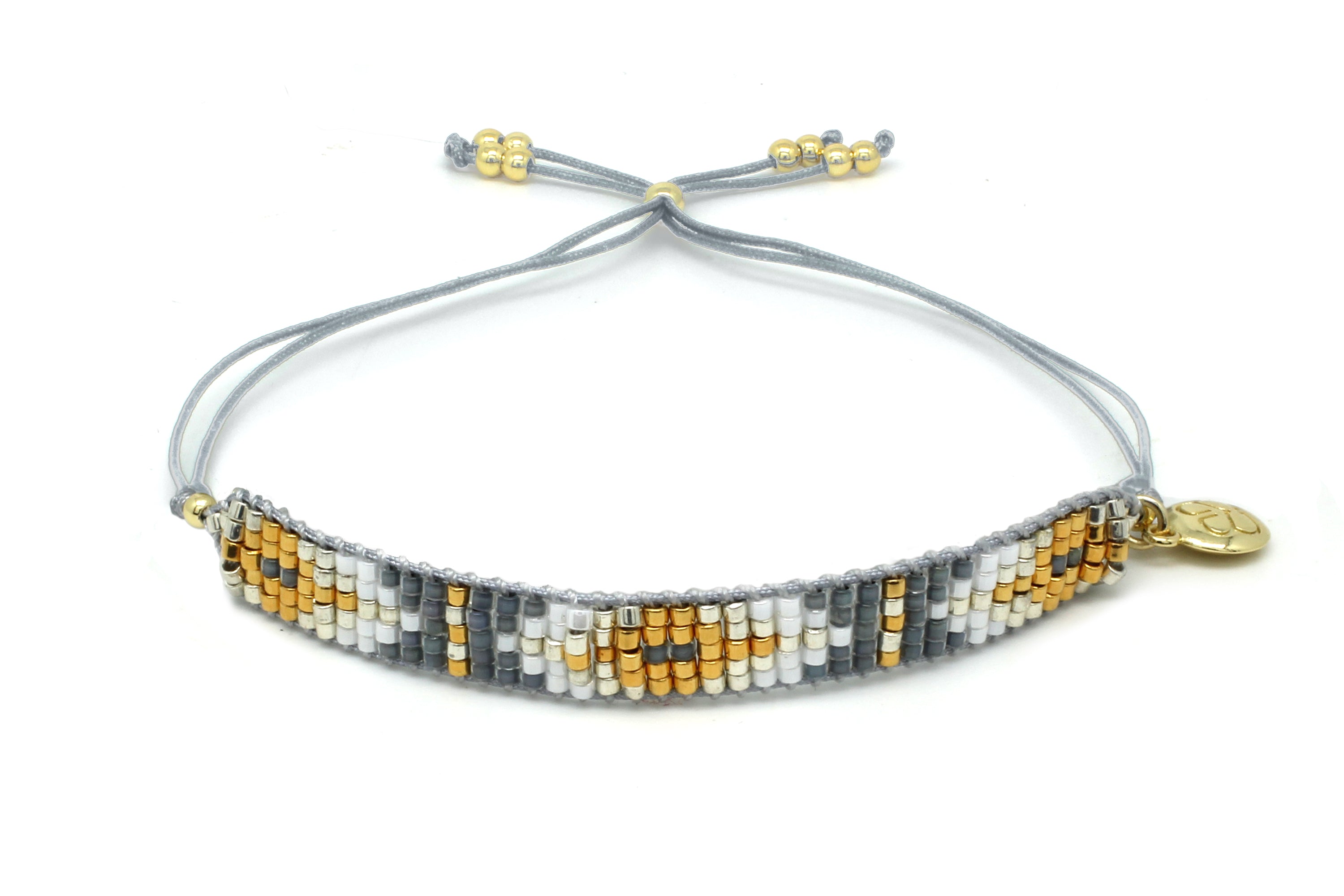 Starlight Grey Beaded Friendship Bracelet