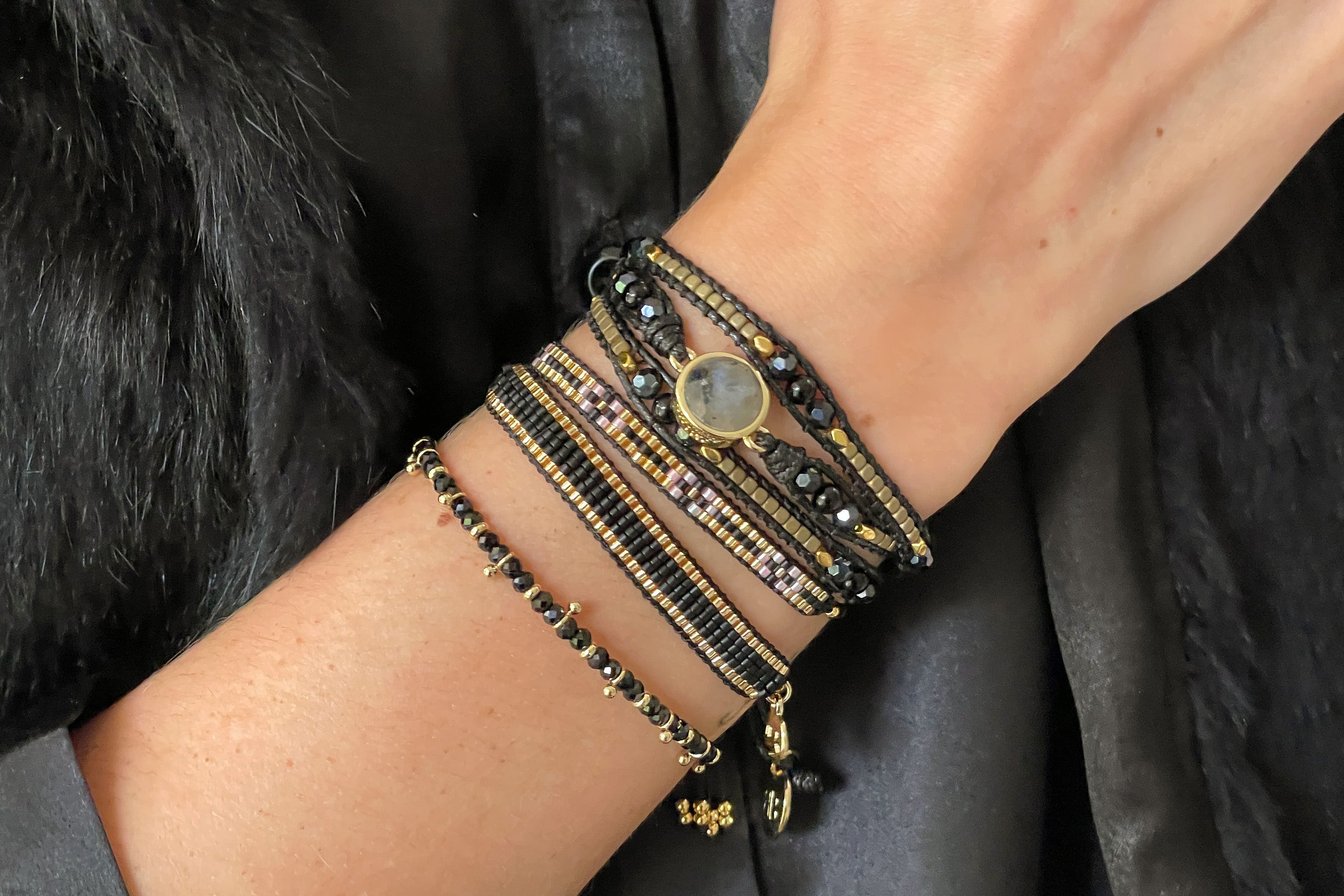 Harmony Black Spinel Gold Bracelet